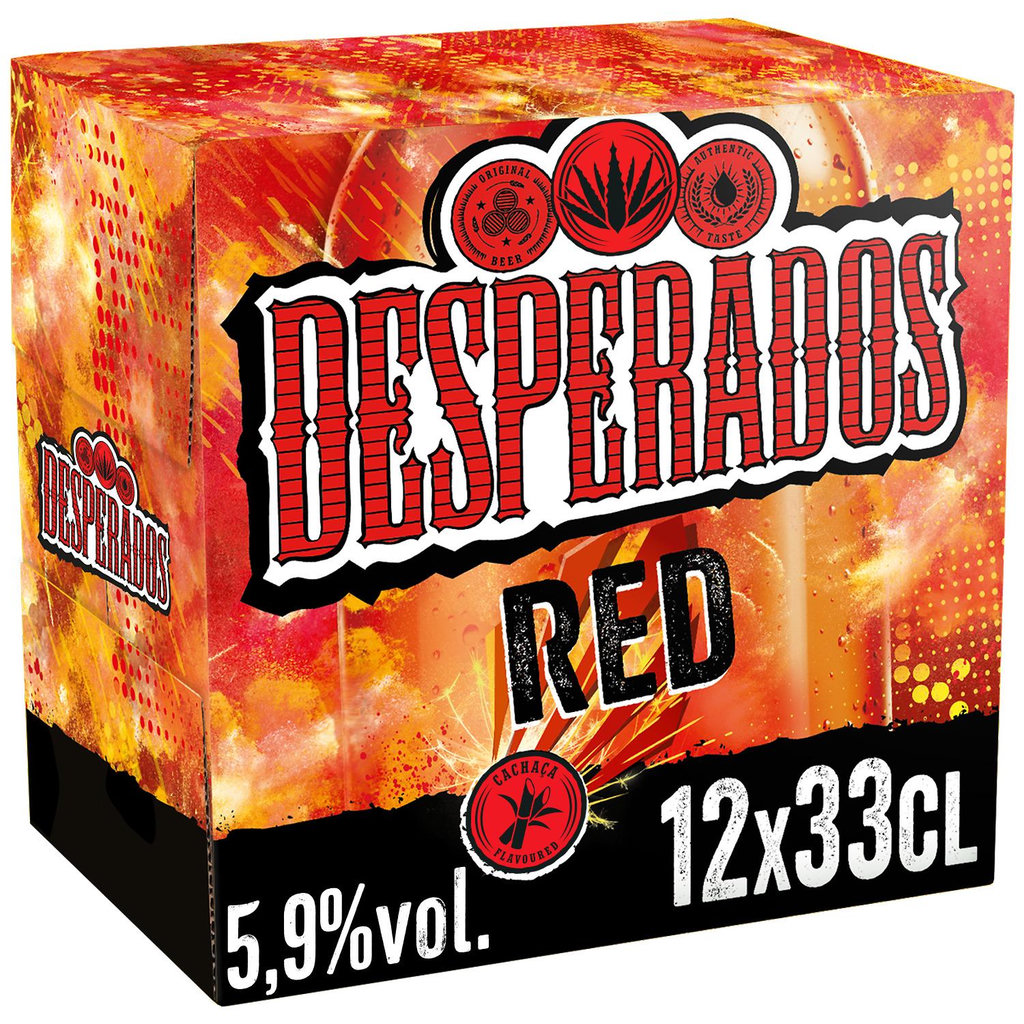 DESPERADOS Bière Red arôme tequila guarana cachaça 5,9% pack bouteilles 12x33cl