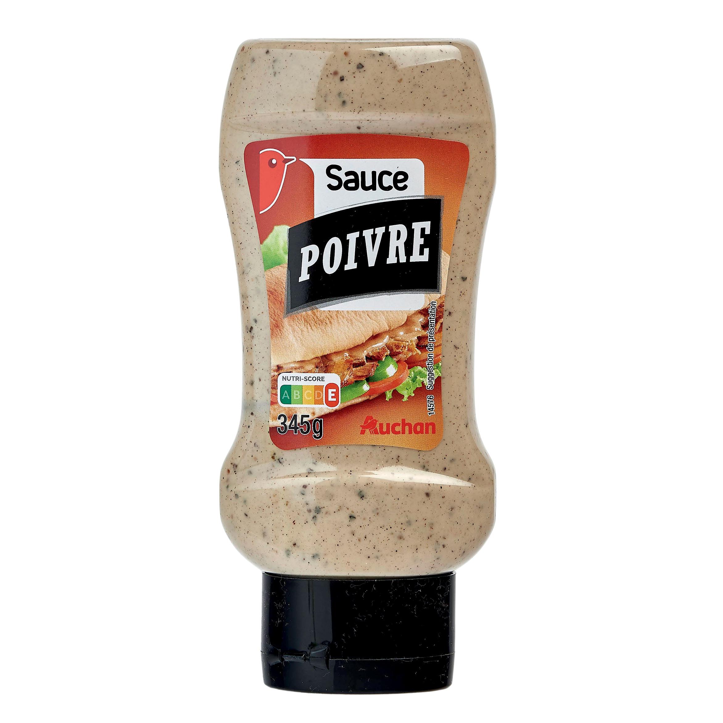 Voir la diapositive 3 : AUCHAN Sauce poivre flacon souple 345g