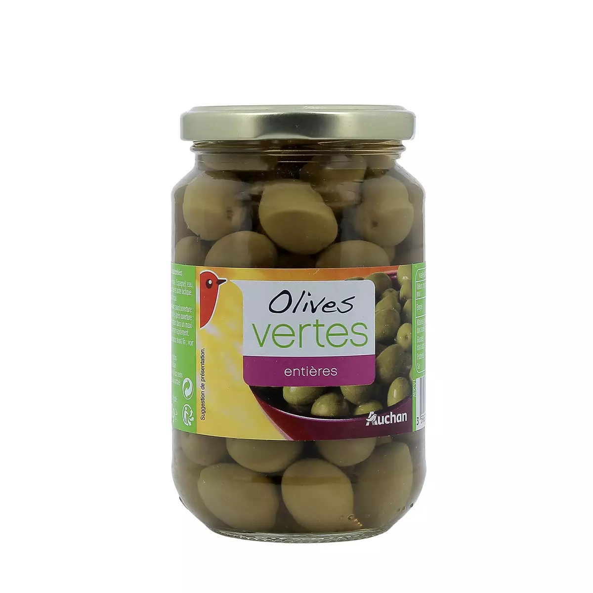 AUCHAN Olives vertes entières 200g