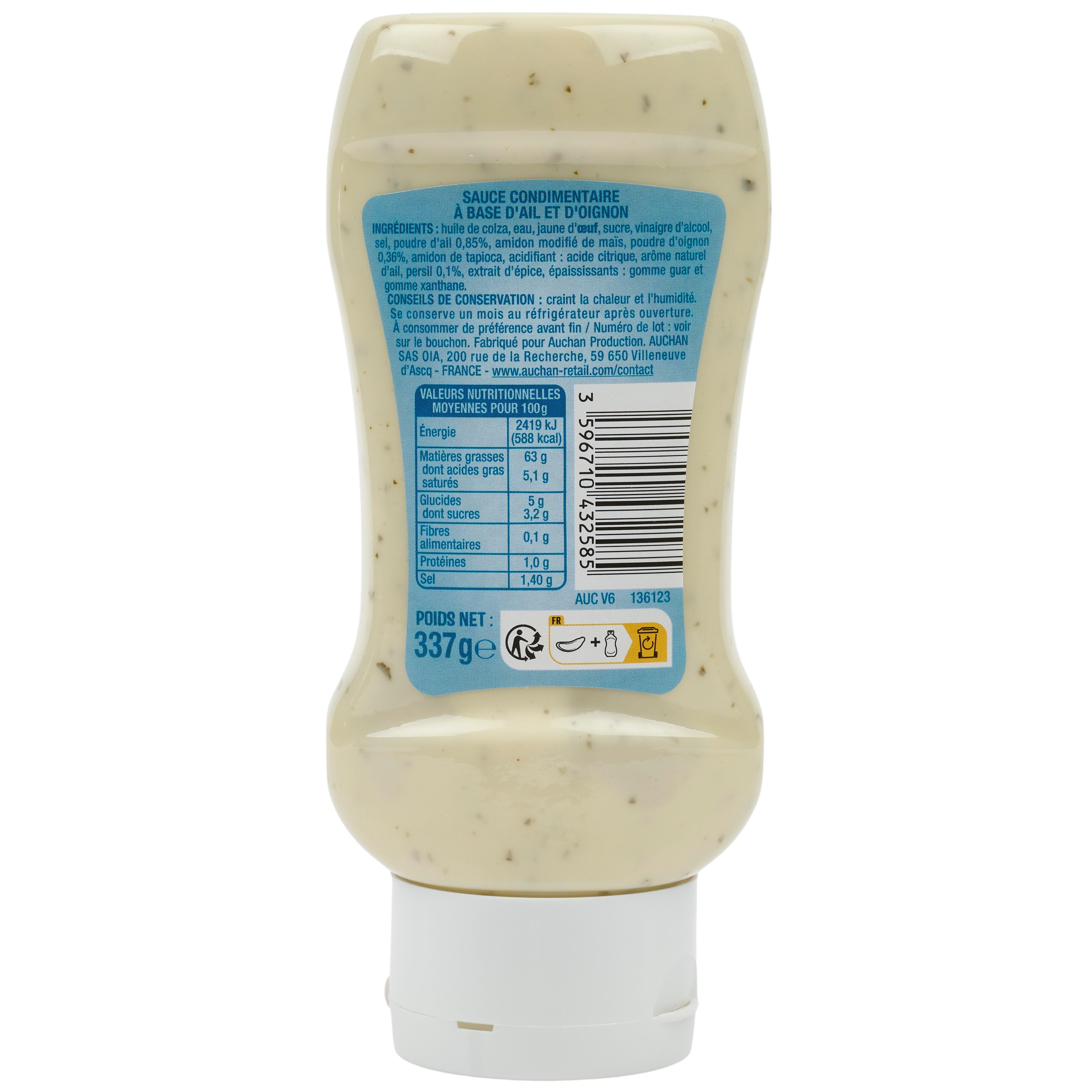 Voir la diapositive 2 : AUCHAN Sauce kebab flacon souple 337g
