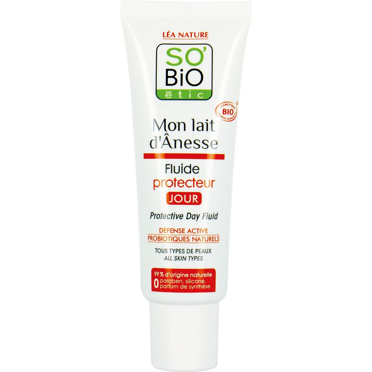 SO BIO ETIC Fluide hydratant protecteur au lait d'ânesse tous types de peaux 50ml
