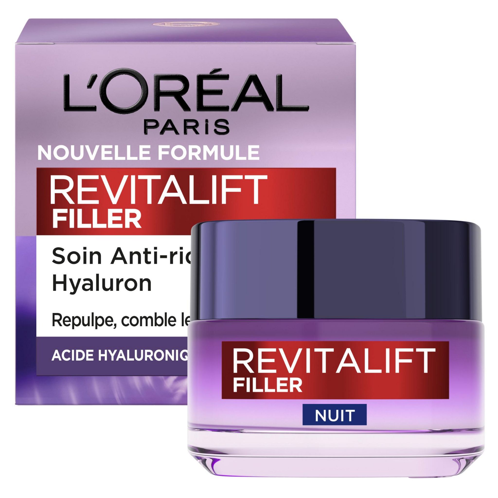 Voir la diapositive 3 : L'OREAL Revitalift Filler Soin revolumisant intense anti-âge nuit 50ml