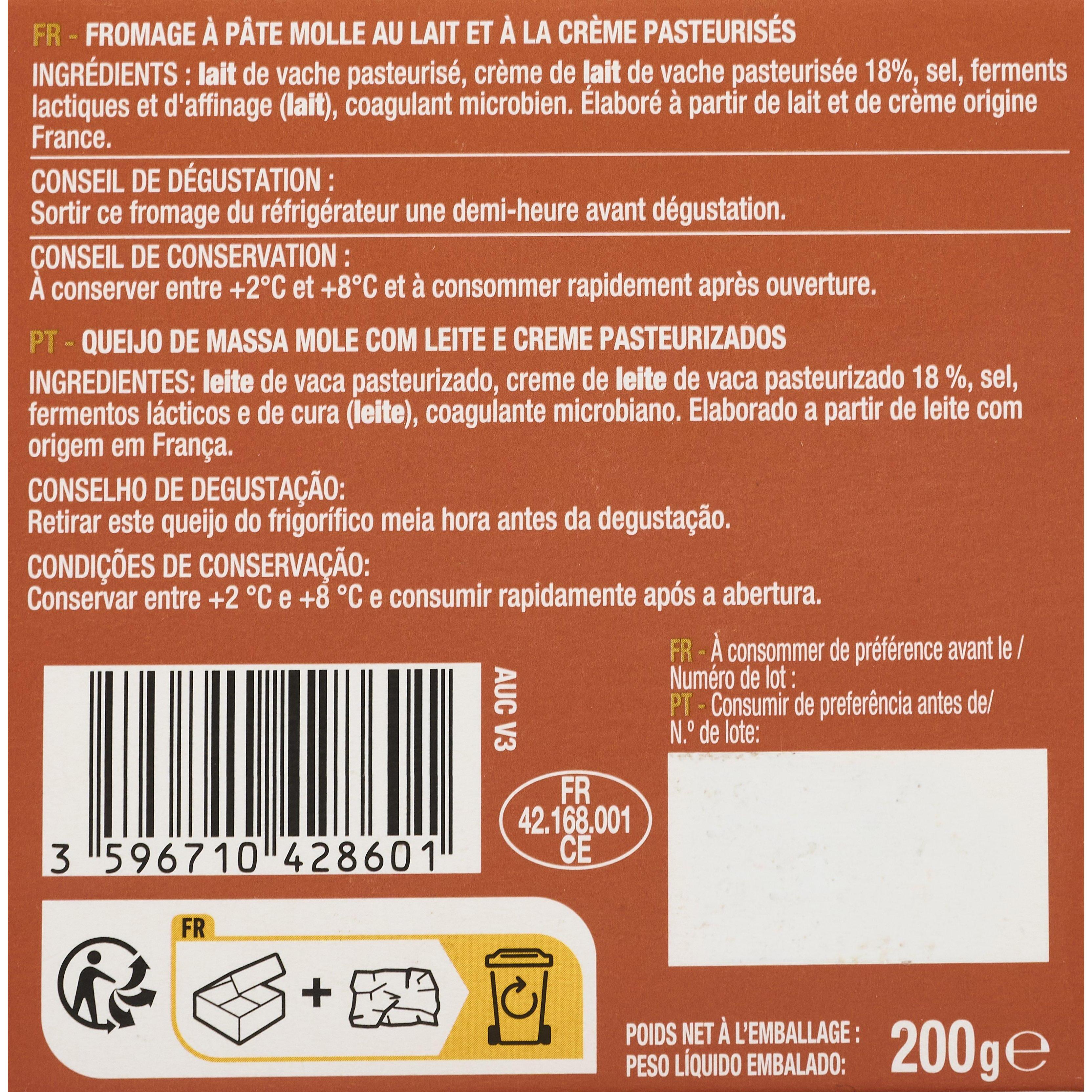 Voir la diapositive 2 : AUCHAN GOURMET Fromage le fondant 200g