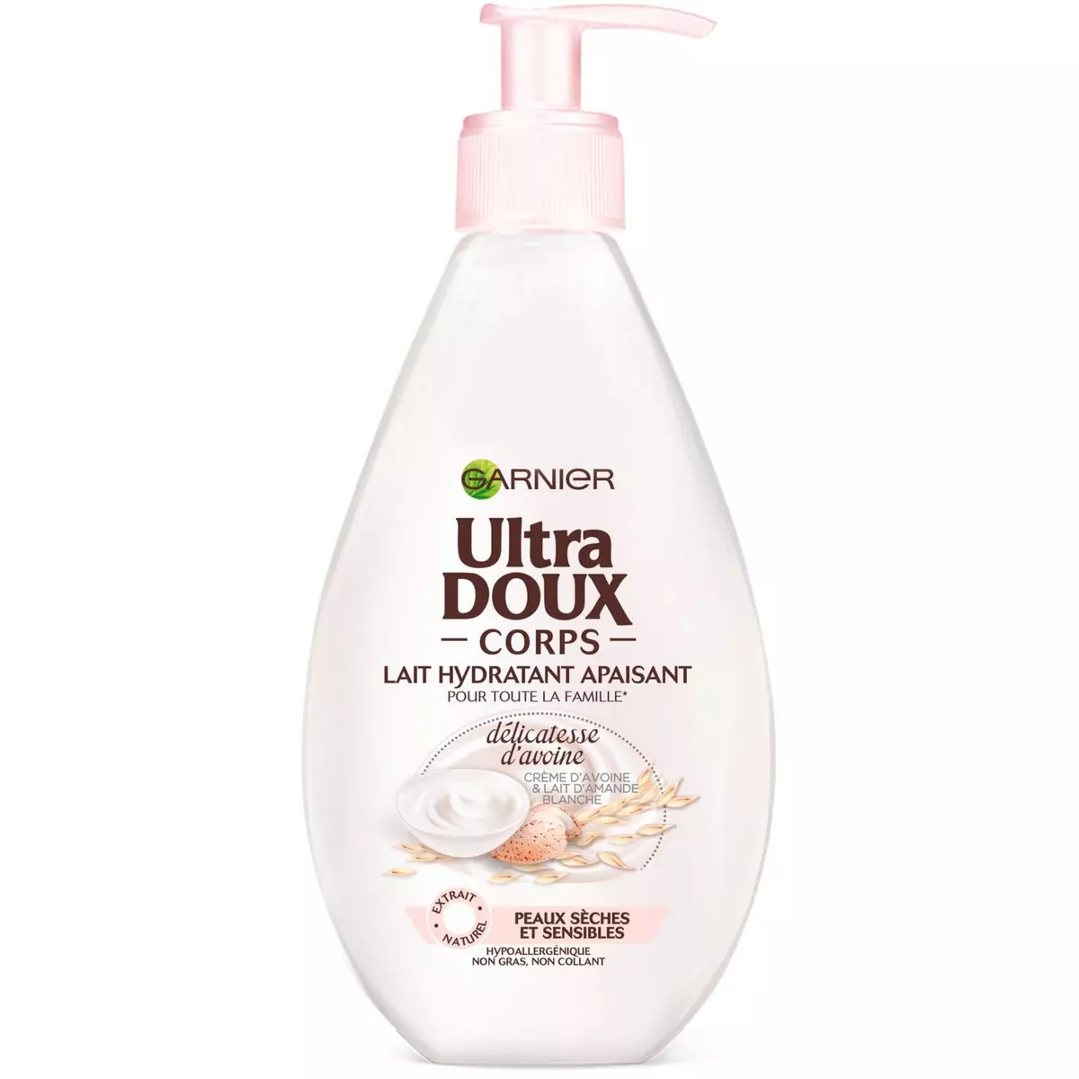 ULTRA DOUX Lait corps hydratant pour toute la famille crème d'avoine et amande blanche 400ml