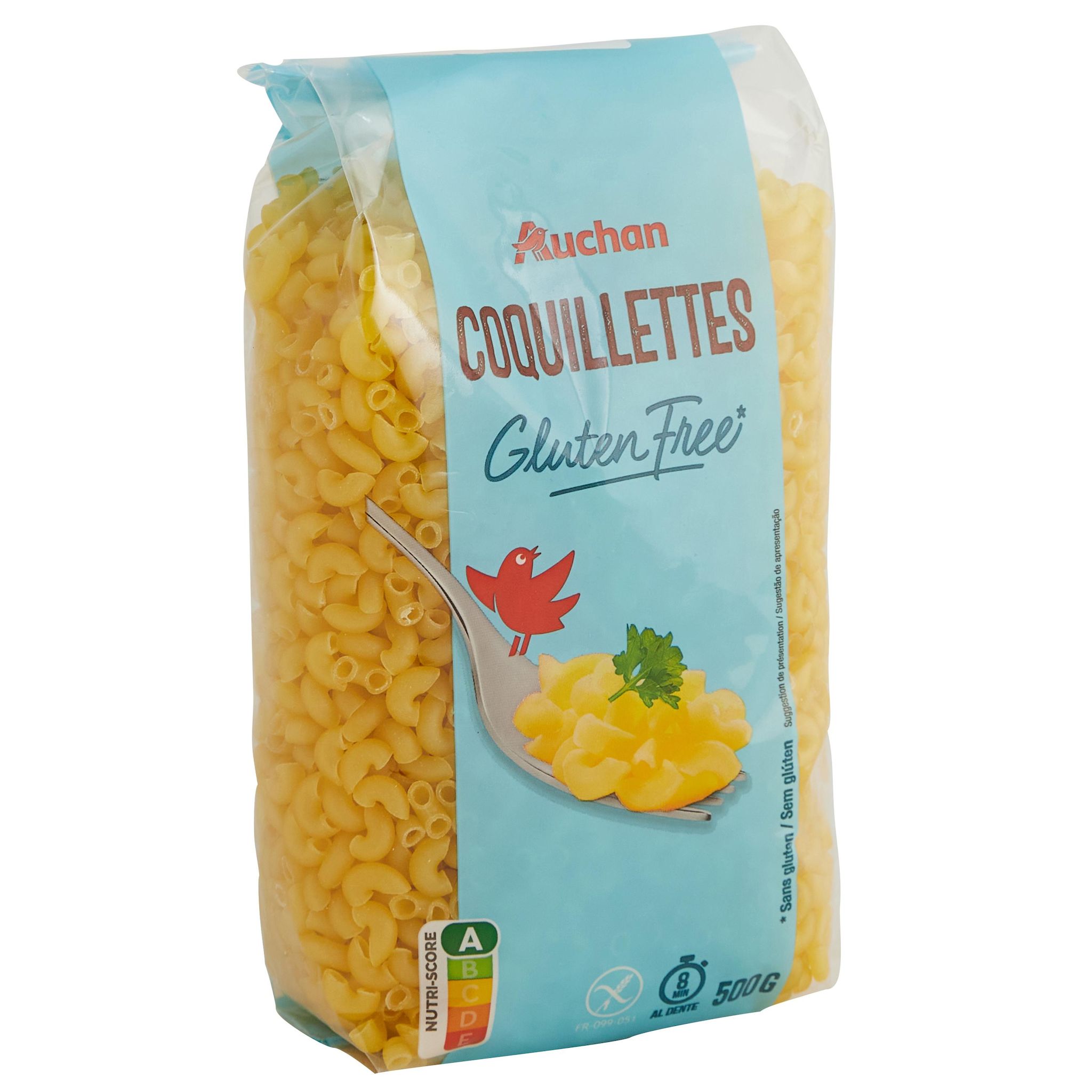 Voir la diapositive 2 : AUCHAN Coquillettes sans gluten 500g