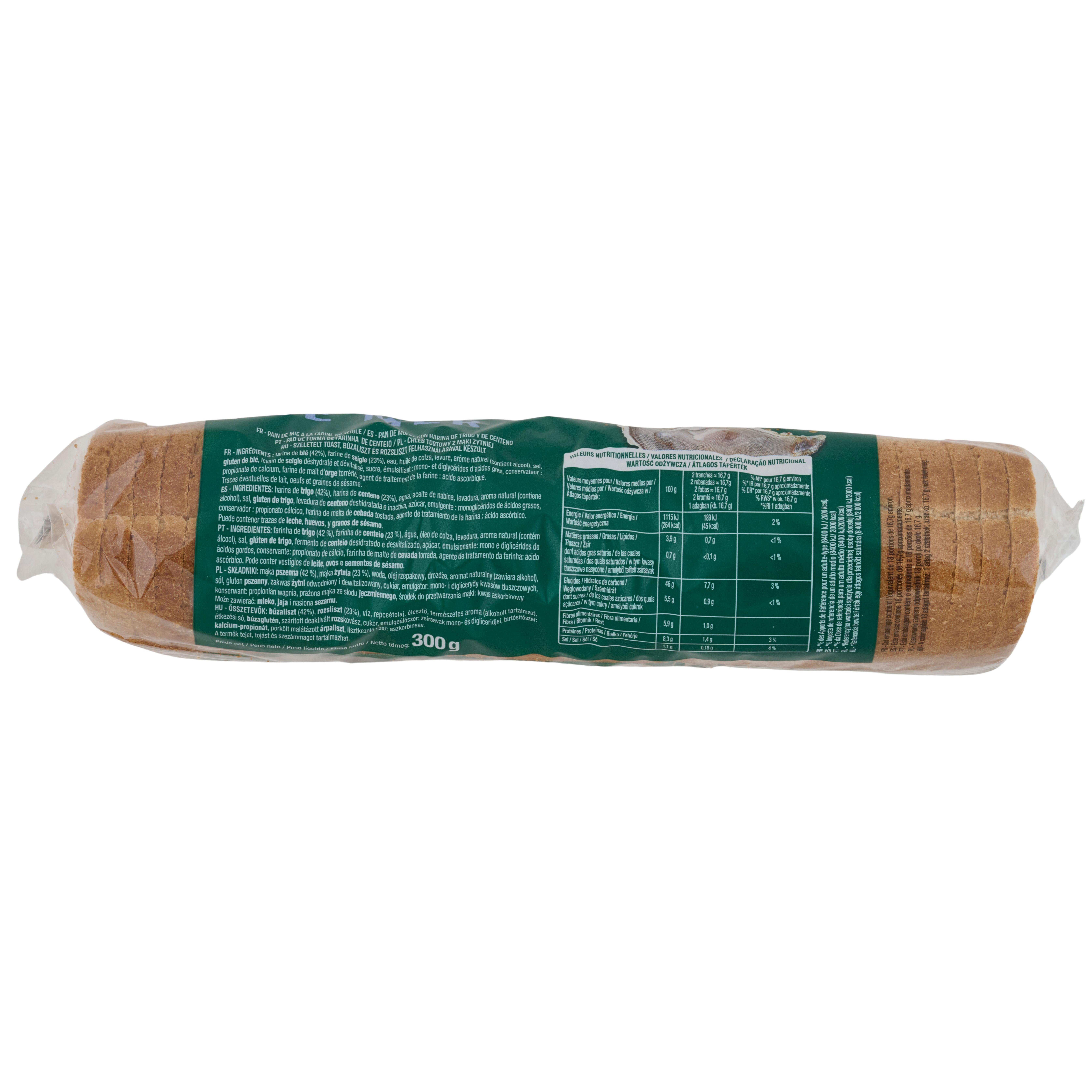 Voir la diapositive 2 : AUCHAN Toast ronds seigle spécial fruits de mer 36 tranches 300g