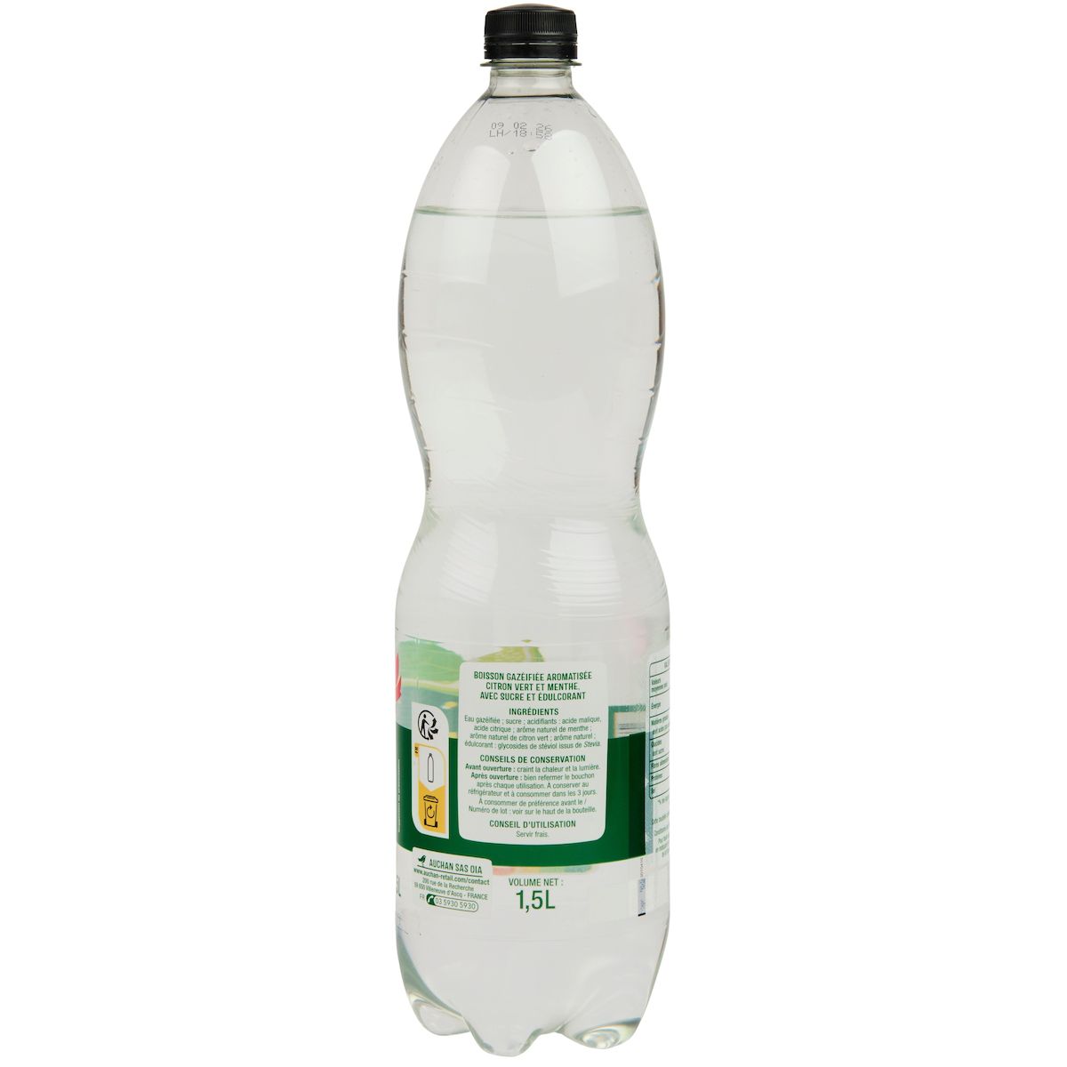 AUCHAN Soda saveur mojito sans alcool 1,5l