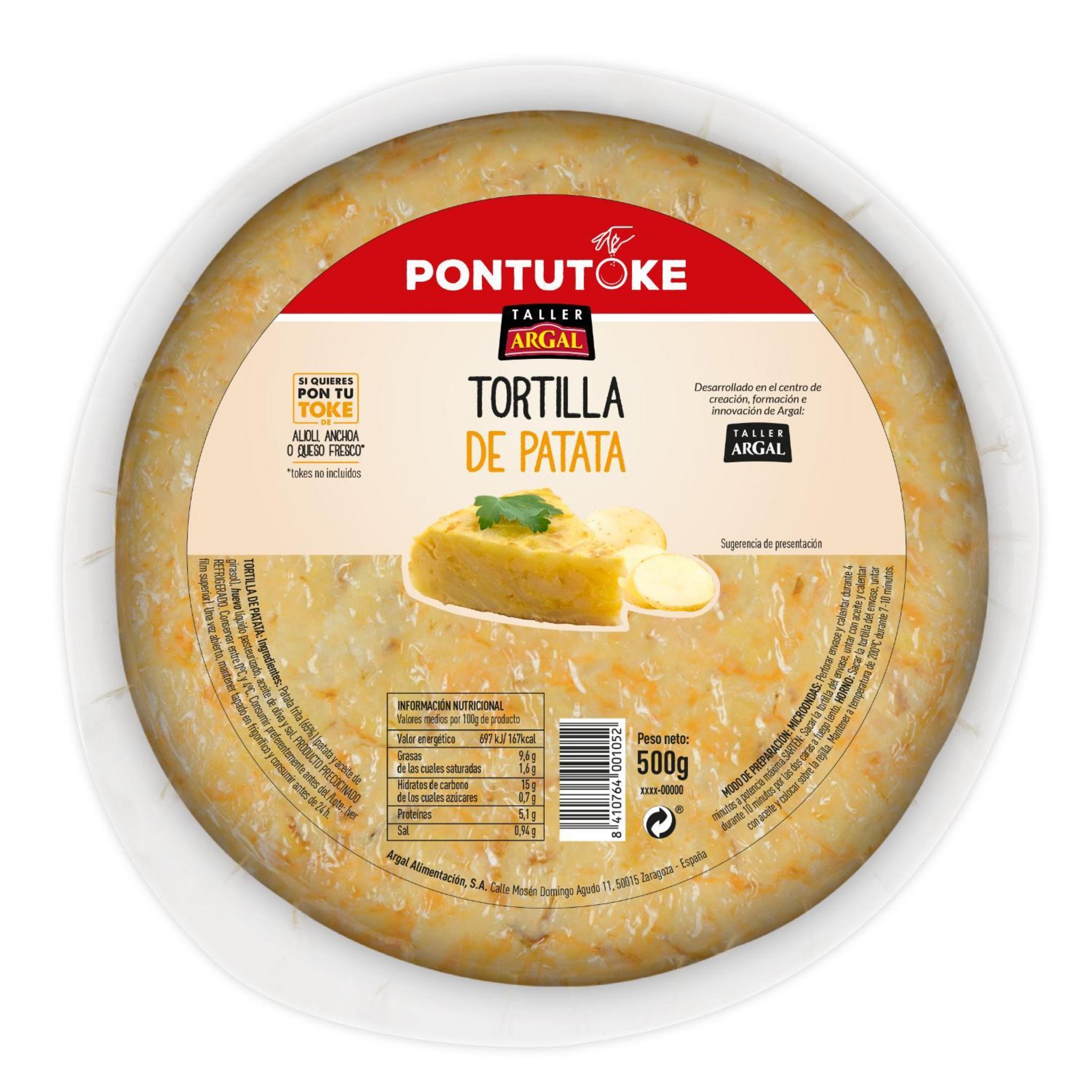 ARGAL Tortilla de pomme de terre nature 500g