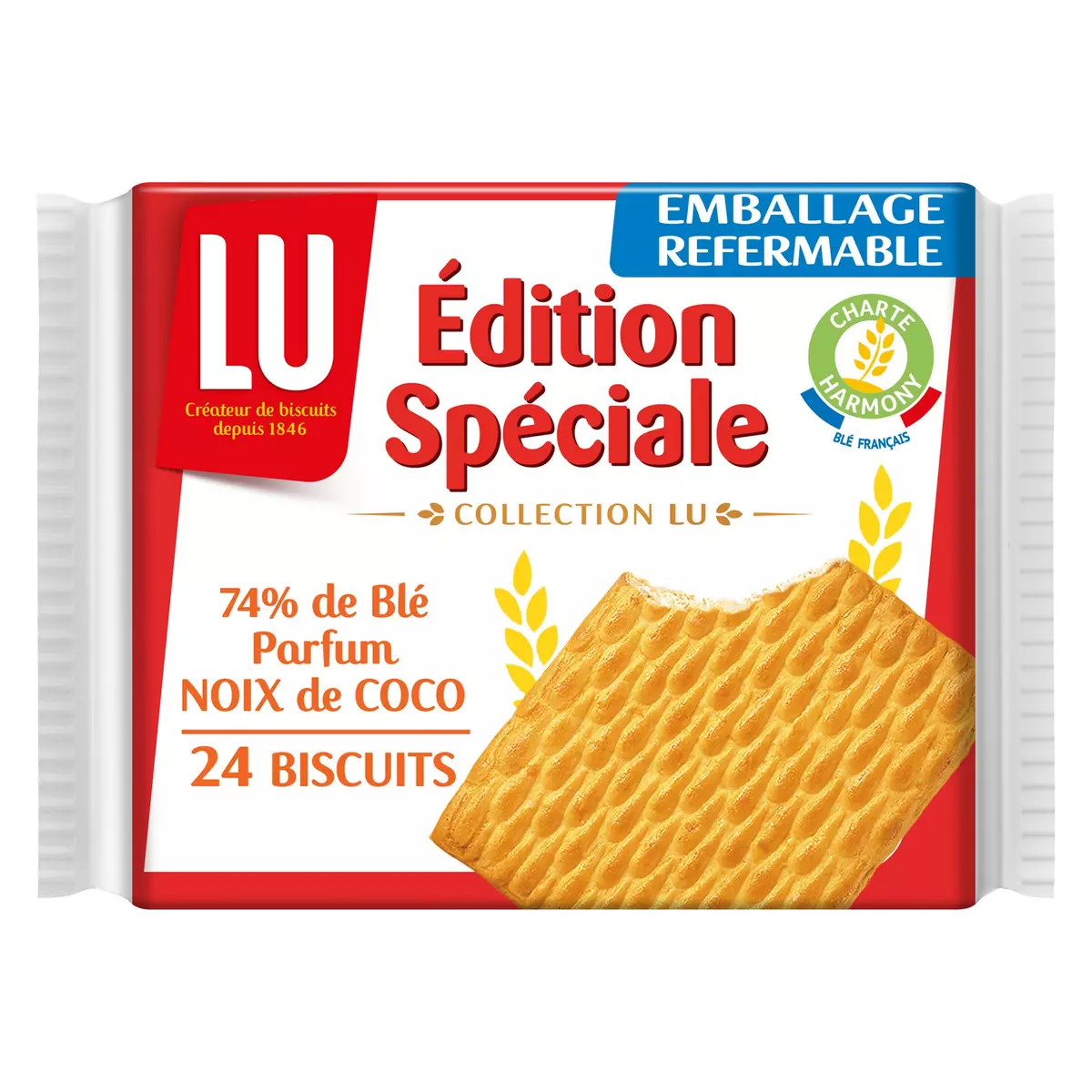 LU Edition spéciale biscuits petits beurre noix de coco 24 biscuits 150g
