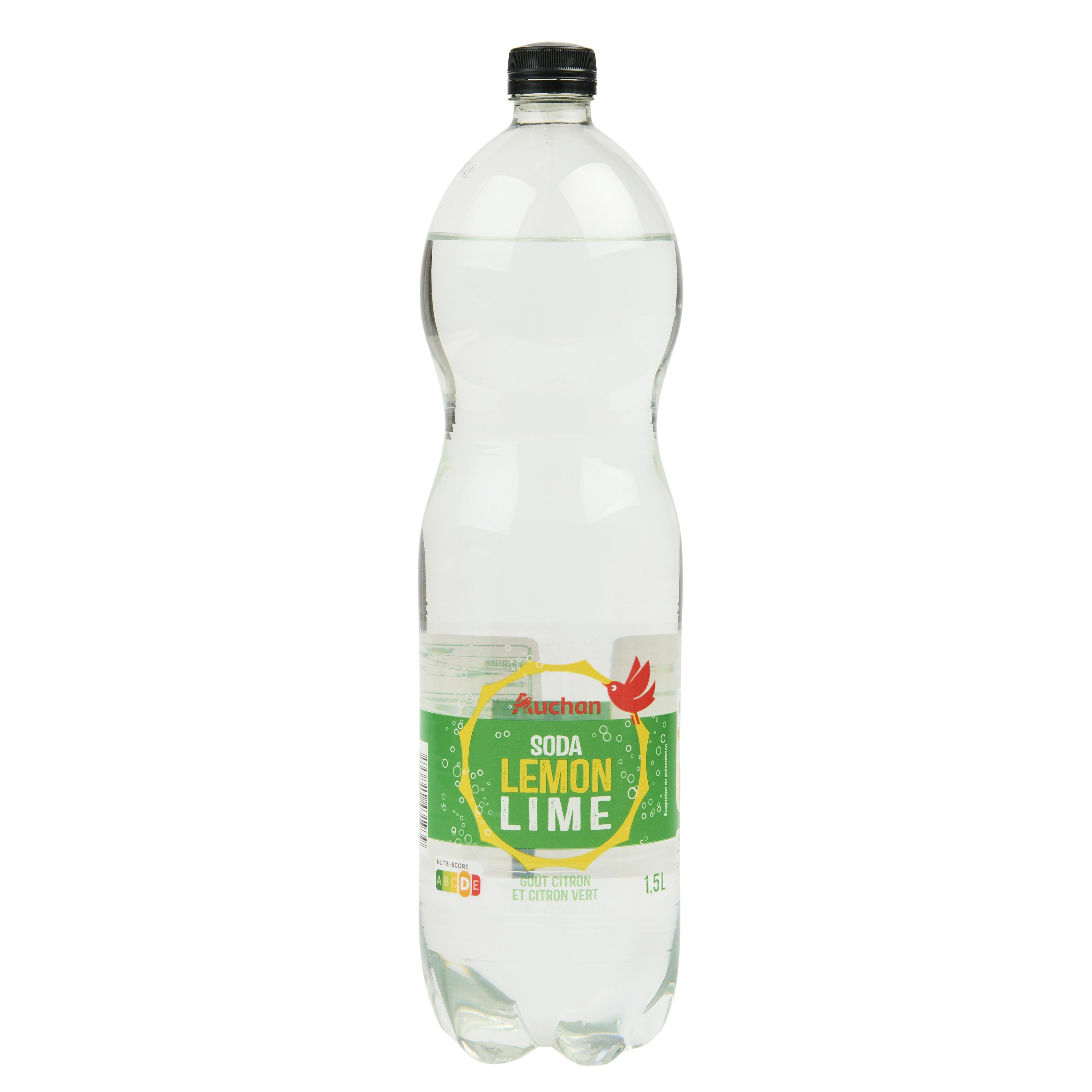 Voir la diapositive 2 : AUCHAN Soda saveur citron et citron vert 1,5l