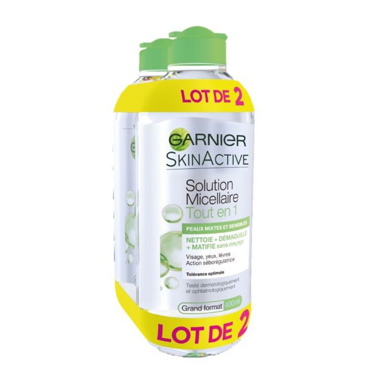 GARNIER Solution micellaire peaux mixtes et sensibles 2x400ml