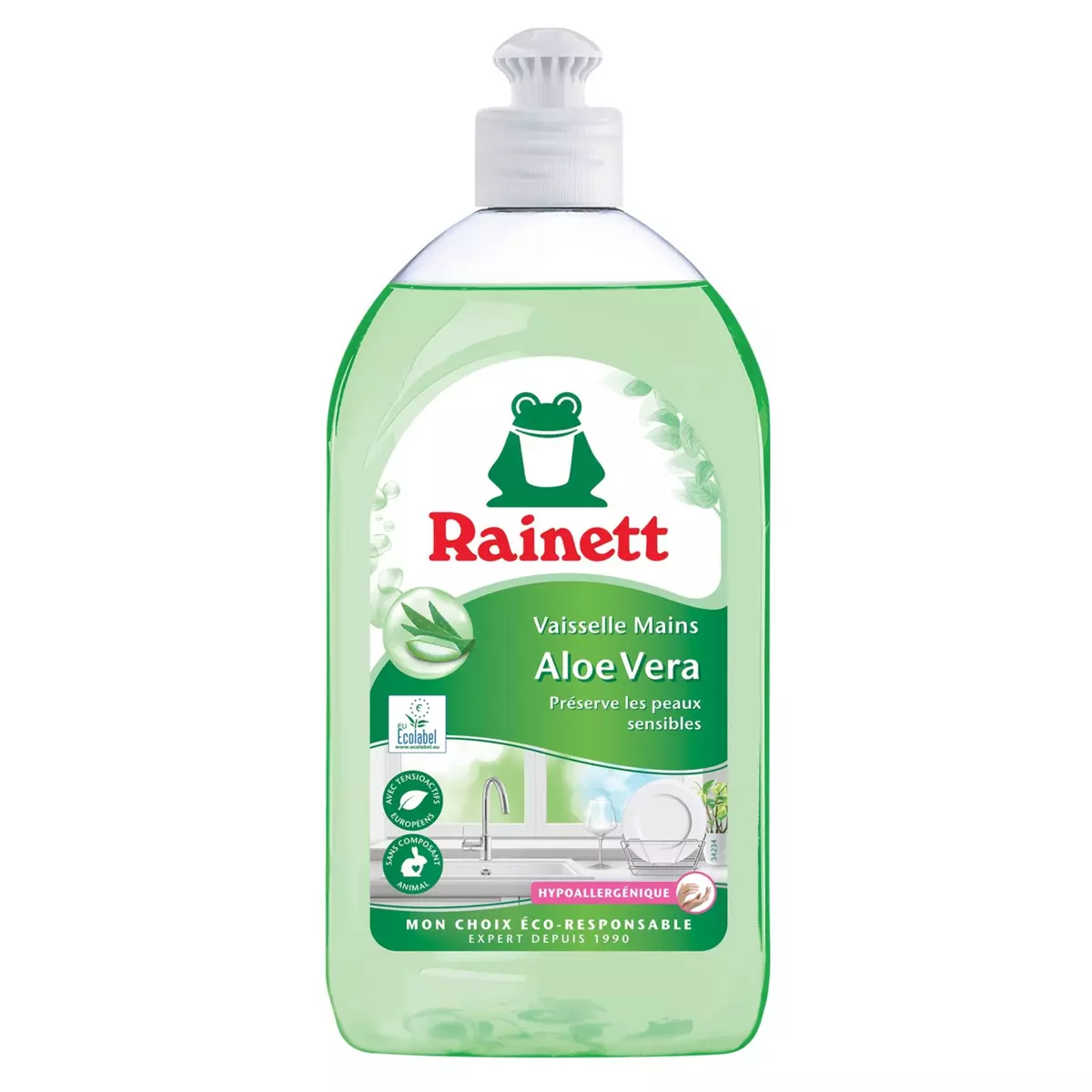 RAINETT Liquide vaisselle écologique aloé vera peaux sensibles 500ml
