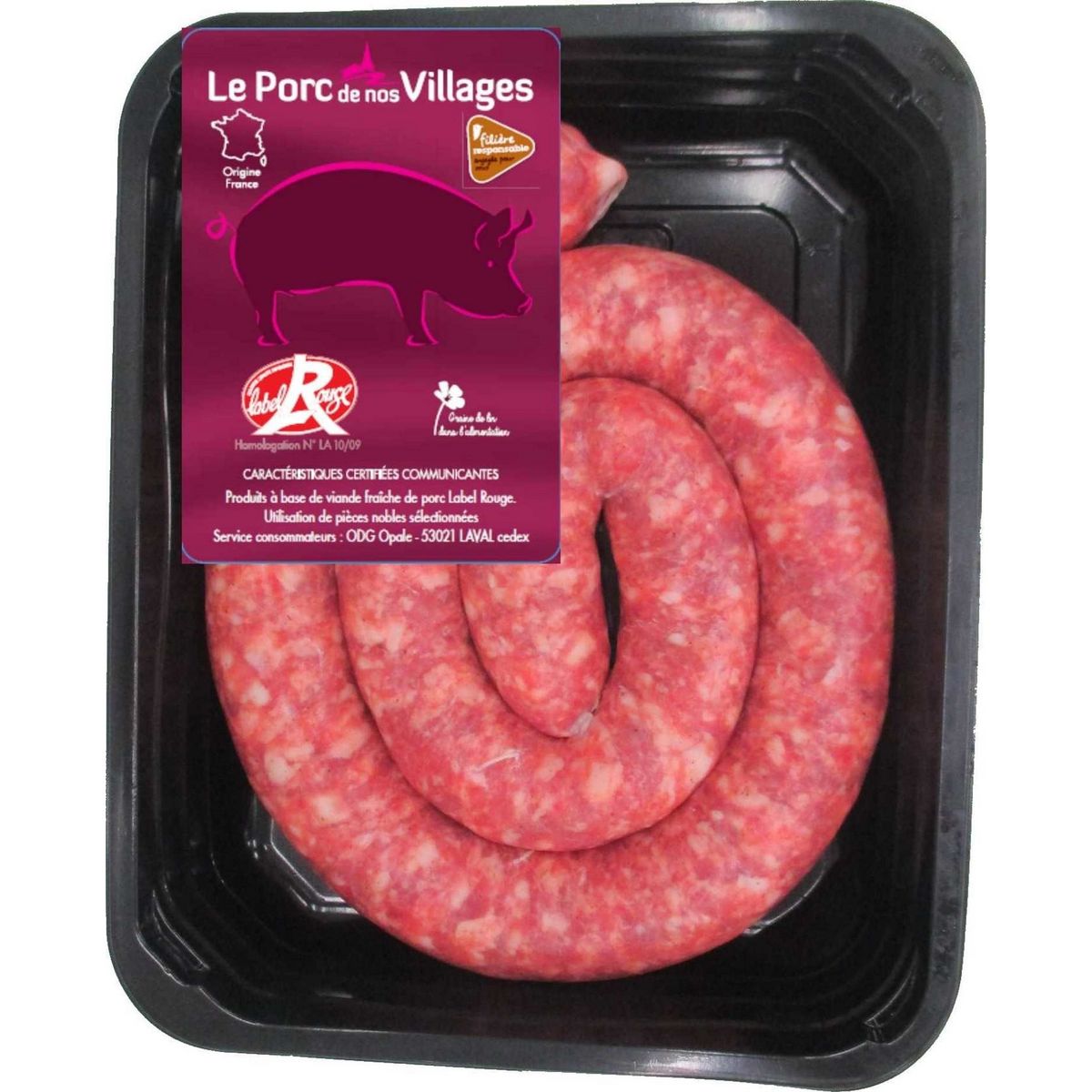 LE PORC DE NOS VILLAGES CULTIVONS LE BON Saucisse roulée 700g