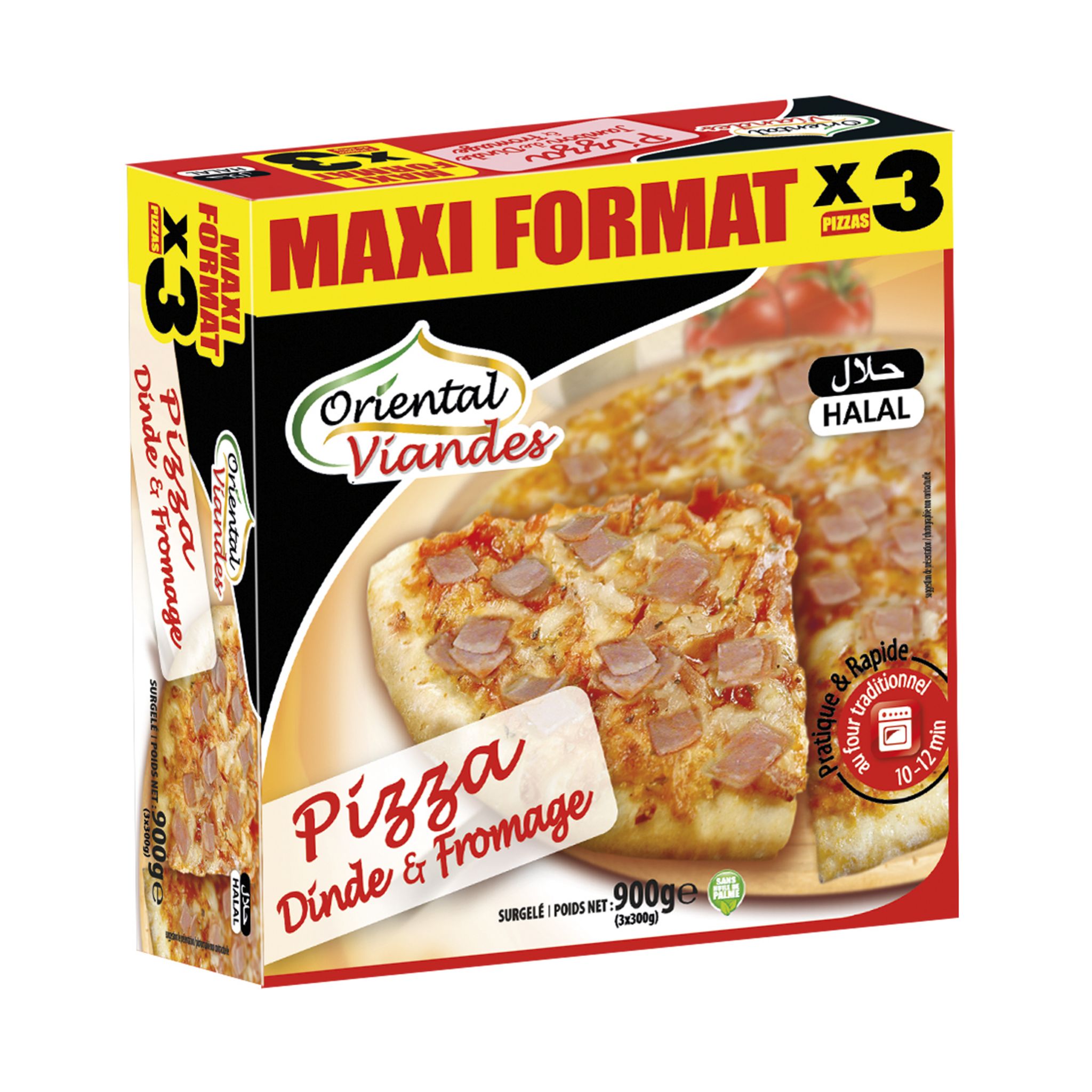 ORIENTAL Pizza jambon de dinde 900g
