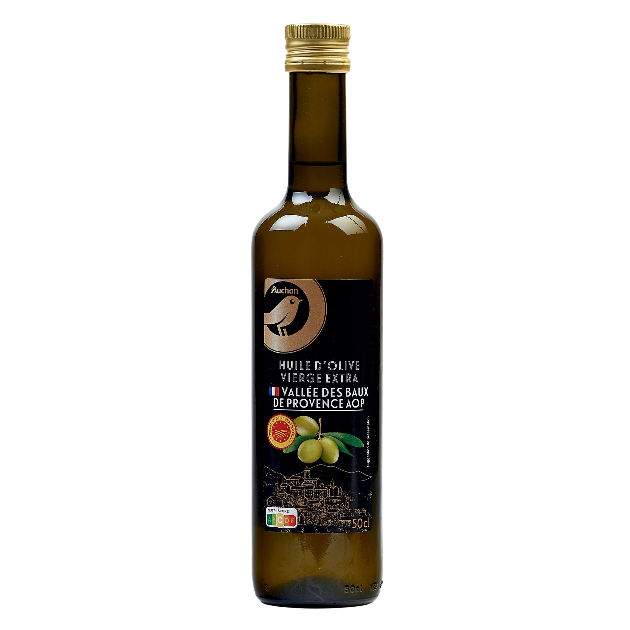 AUCHAN GOURMET Huile d'olive de la vallée des Baux-de-Provence AOP vierge extra 50cl