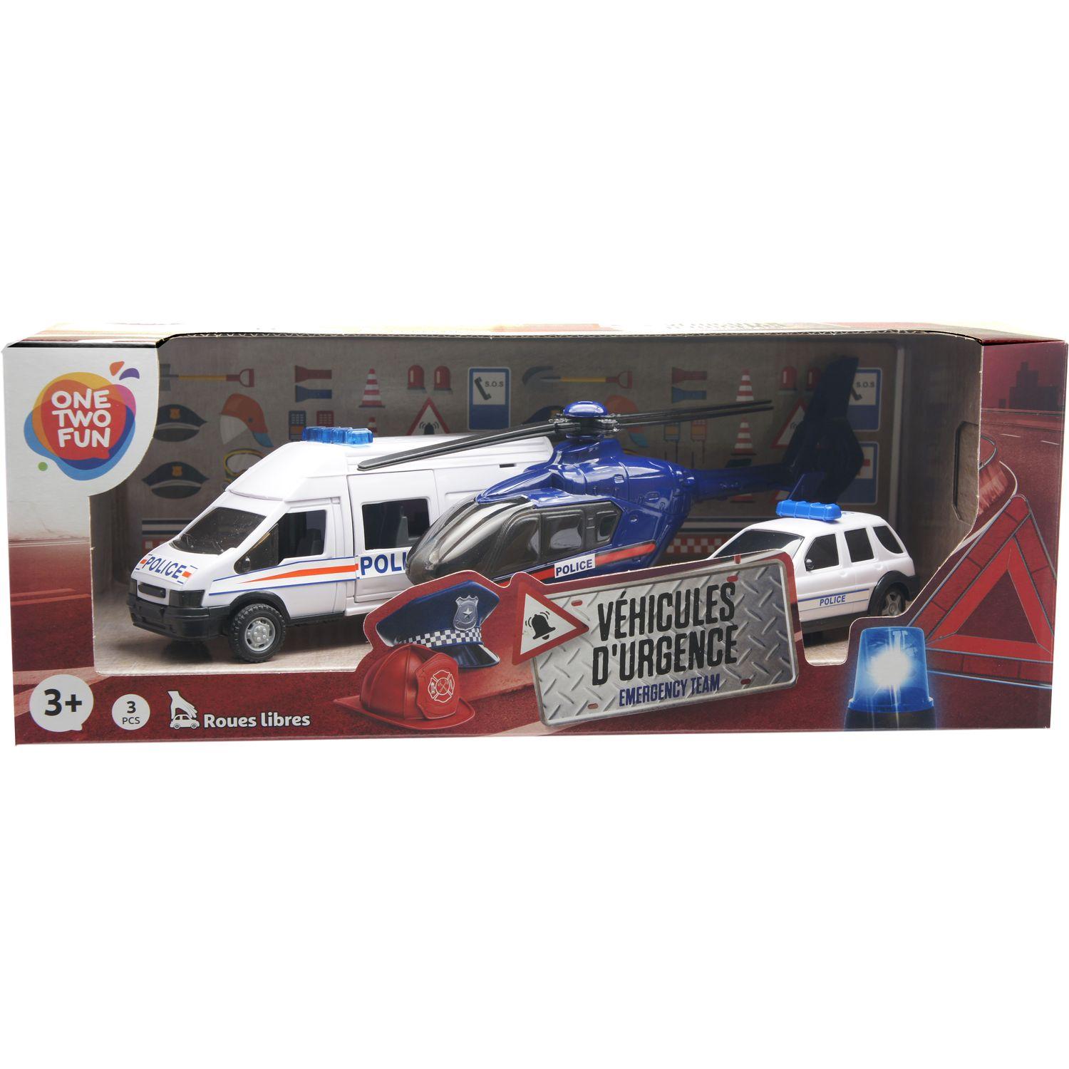 Voir la diapositive 2 : ONE TWO FUN Pack de 3 véhicules d'urgences
