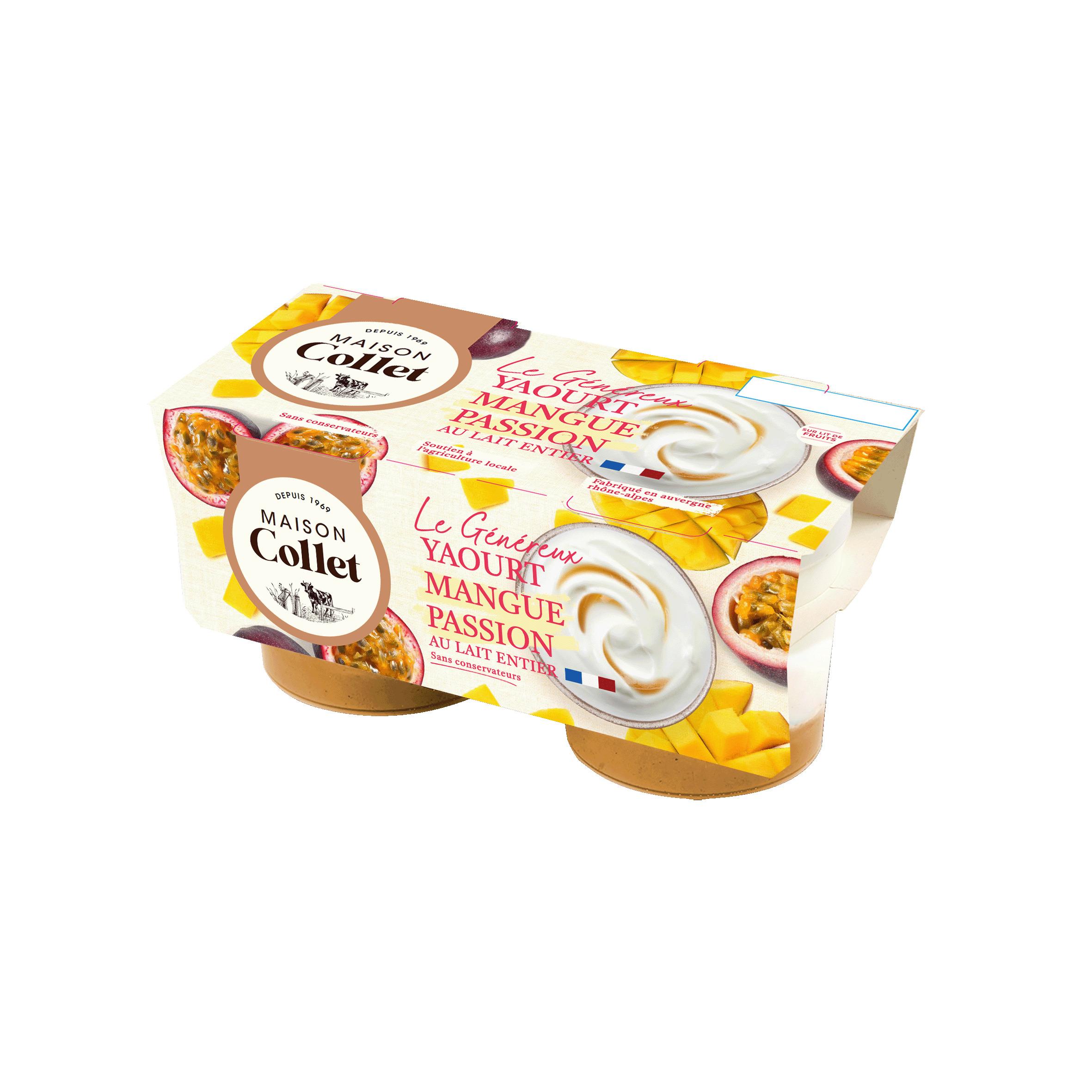 Voir la diapositive 2 : FERME COLLET Yaourt brassé sur lit de mangues 2x150g