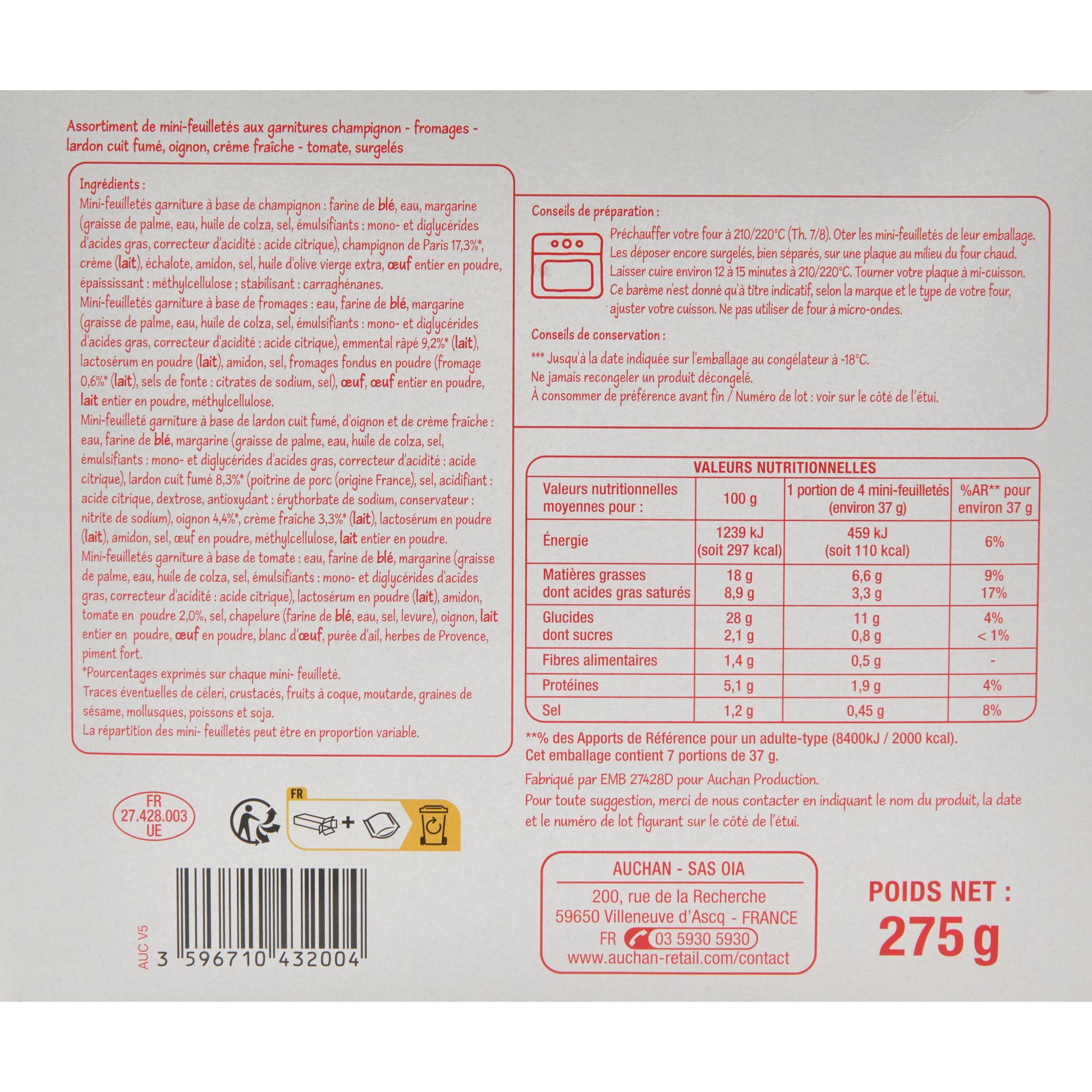 Voir la diapositive 3 : POUCE Mini-feuilletés apéritif 30 pièces 275g