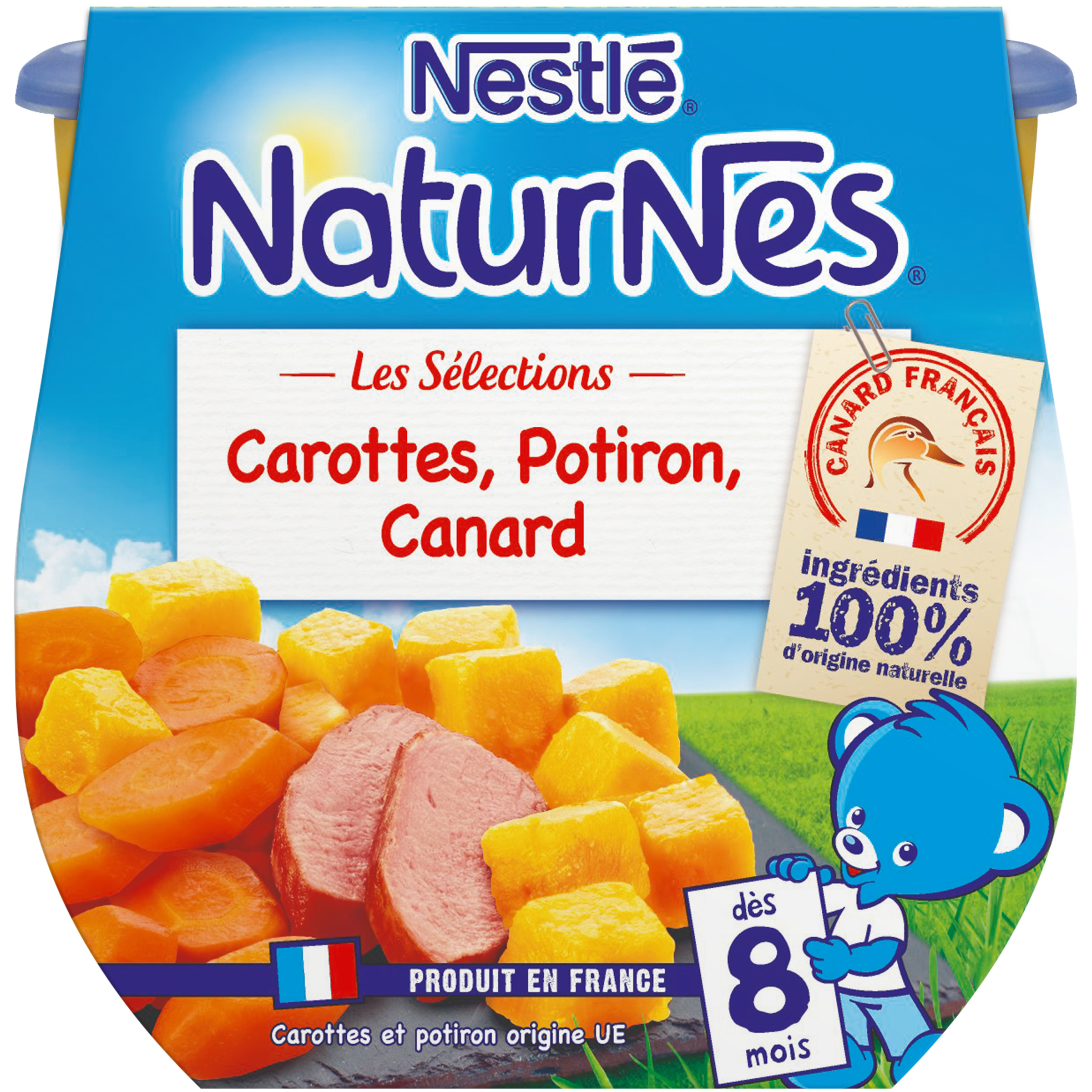 Voir la diapositive 3 : NESTLE Naturnes bol carottes potiron et canard dès 8 mois 2x200g