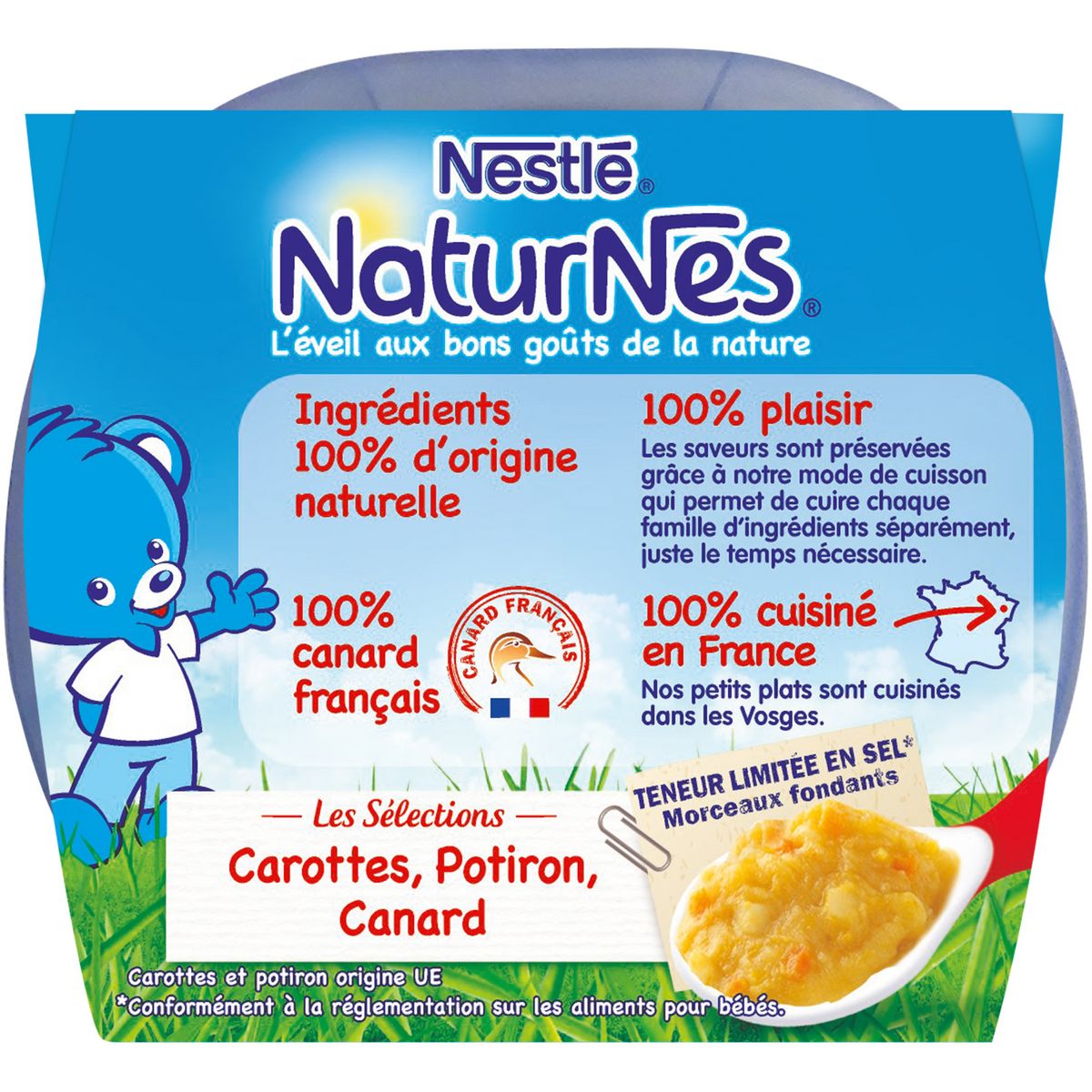 NESTLE Naturnes bol carottes potiron et canard dès 8 mois 2x200g