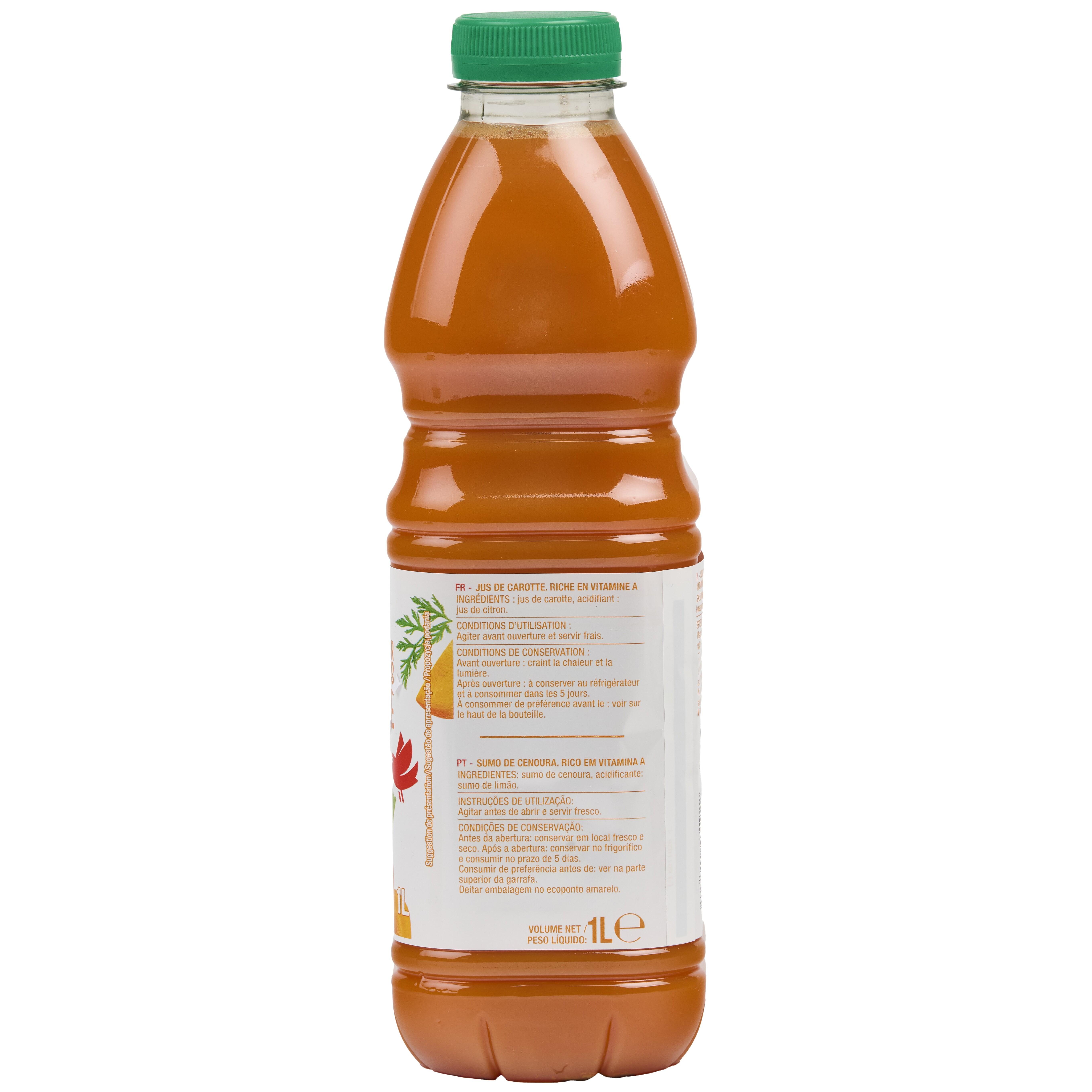 Voir la diapositive 2 : AUCHAN Pur jus de carotte 1l