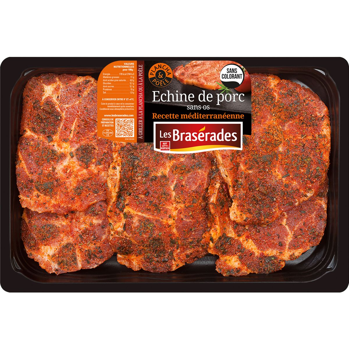LES BRASERADES Echine de porc sans os façon Méditerranéenne 600g