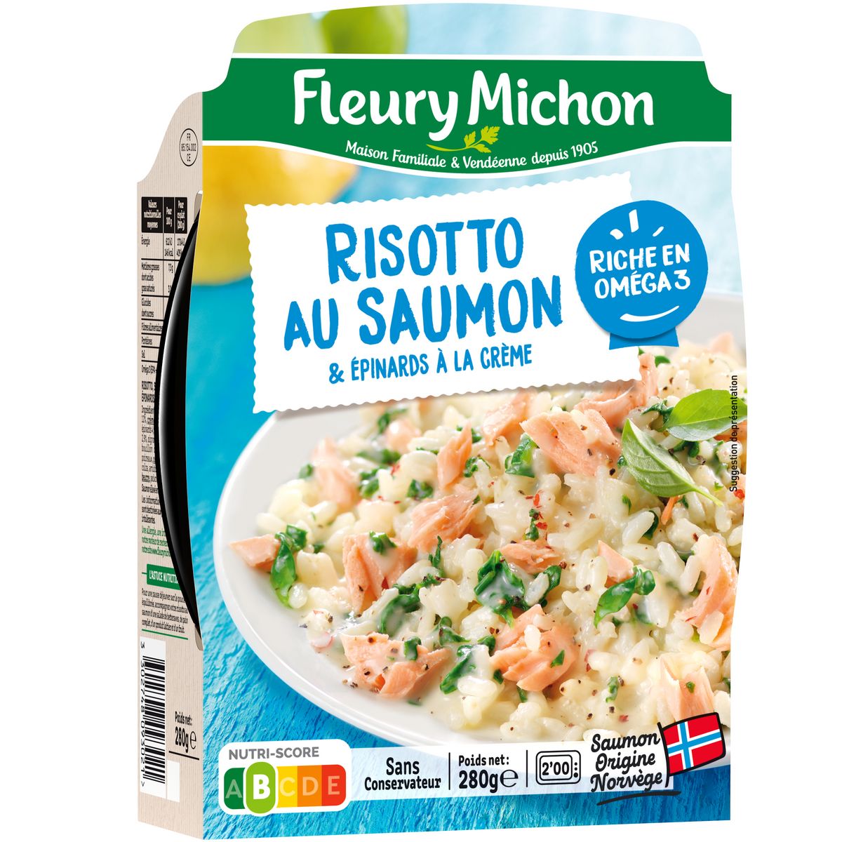 FLEURY MICHON Risotto au saumon et épinards 1 part 280g