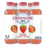 CRISTALINE Eau de source aromatisée au jus de fraise 6x50cl