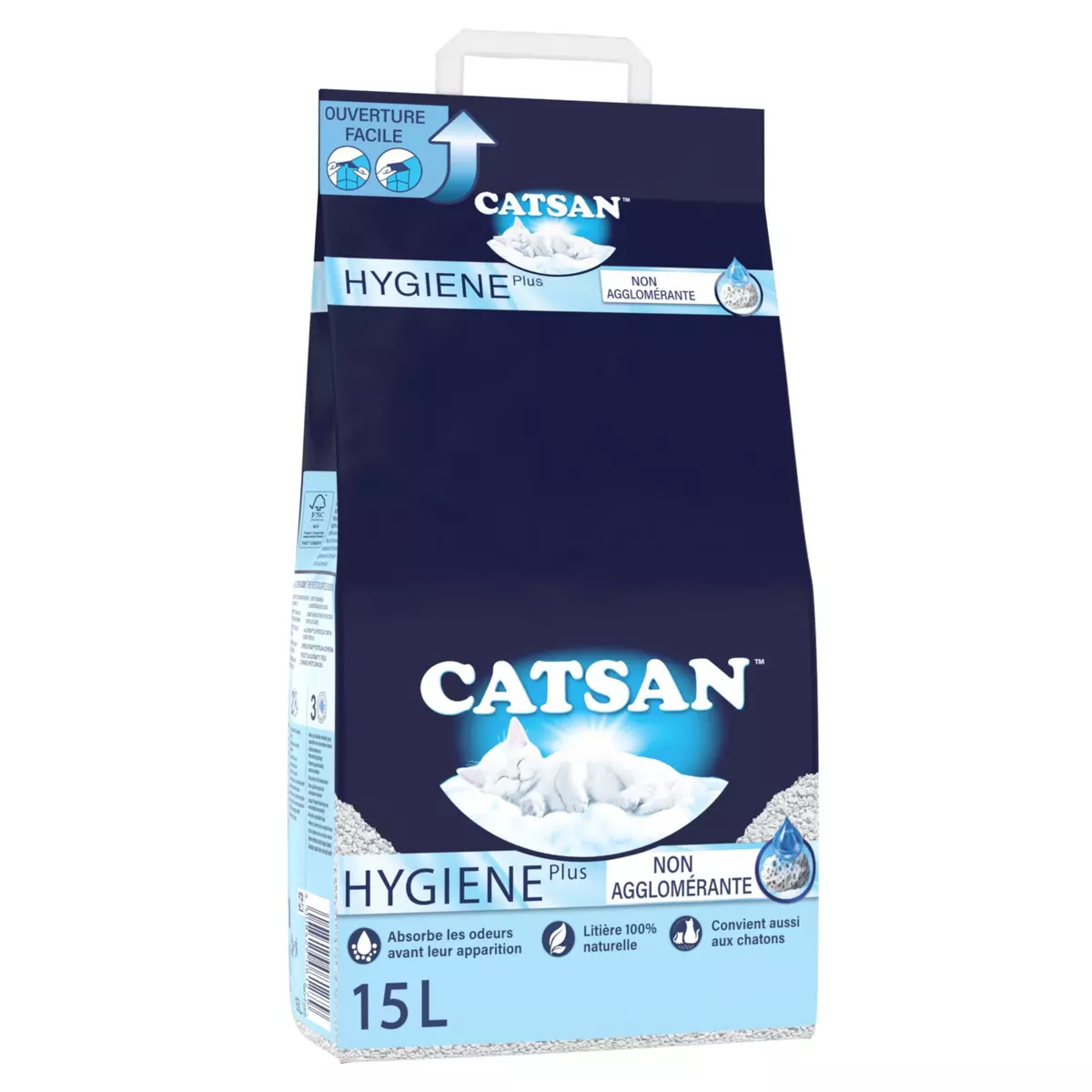 CATSAN Hygiène plus litière minérale absorbante pour chat 15l