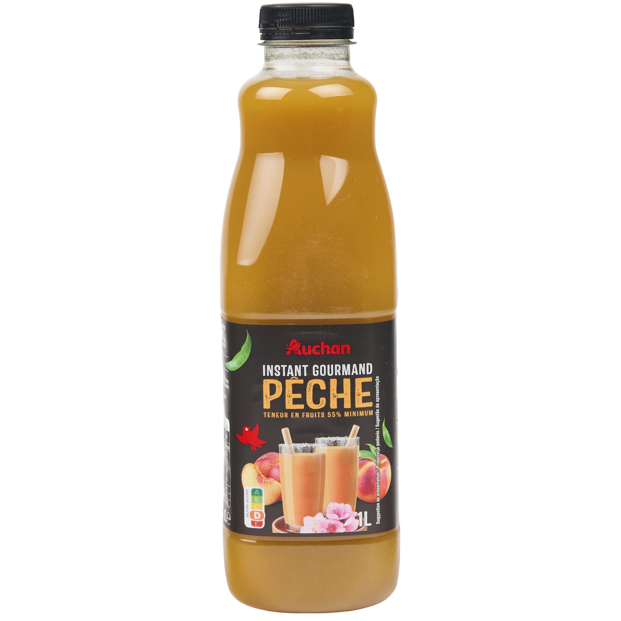 Voir la diapositive 2 : AUCHAN Nectar Instant gourmand pêche 1l