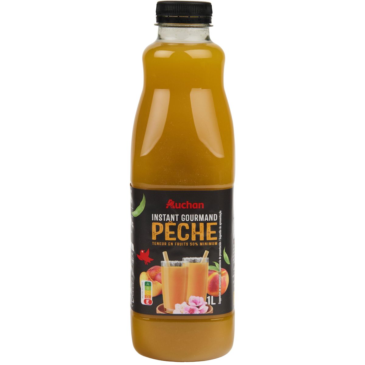AUCHAN Nectar Instant gourmand pêche 1l