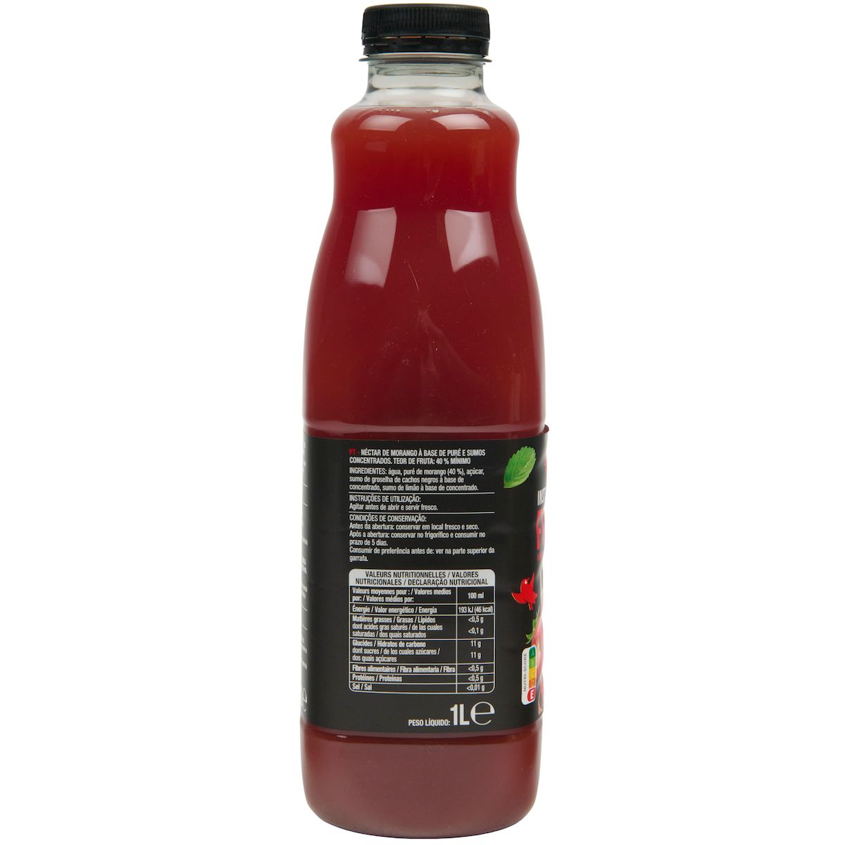 AUCHAN Nectar gourmand fraise 1l