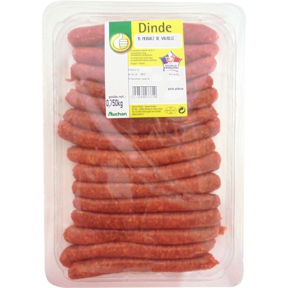 POUCE Merguez de volaille 15 merguez 750g