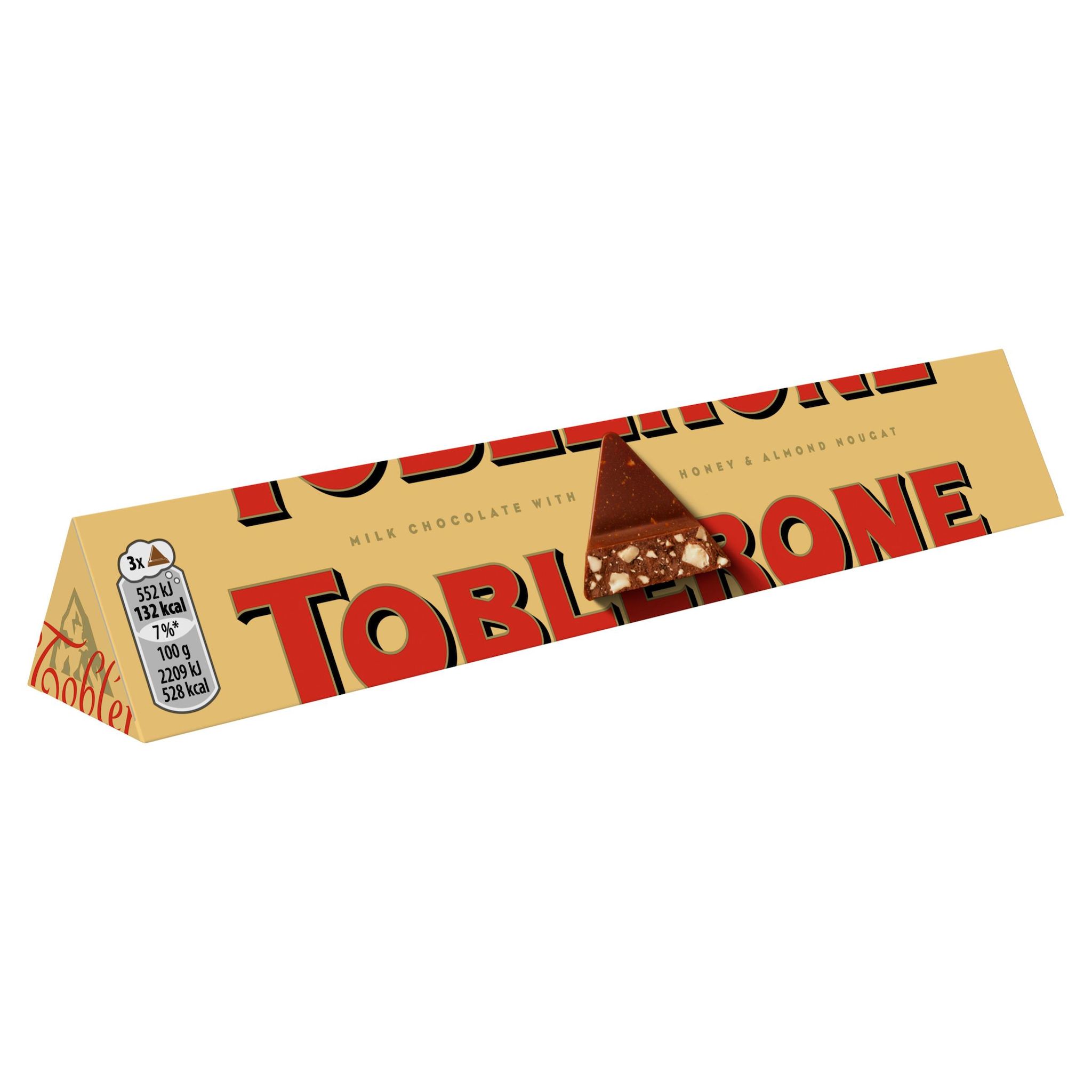 TOBLERONE Barre de chocolat au lait avec nougat au miel et aux amandes 100g