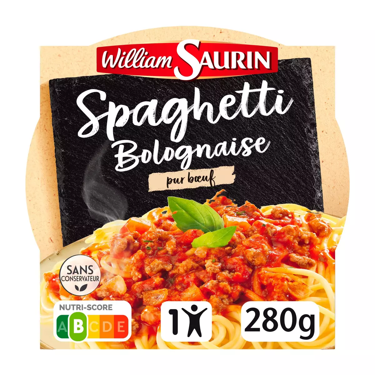 WILLIAM SAURIN Spaghetti bolognaise pur boeuf barquette 1 portion 280g