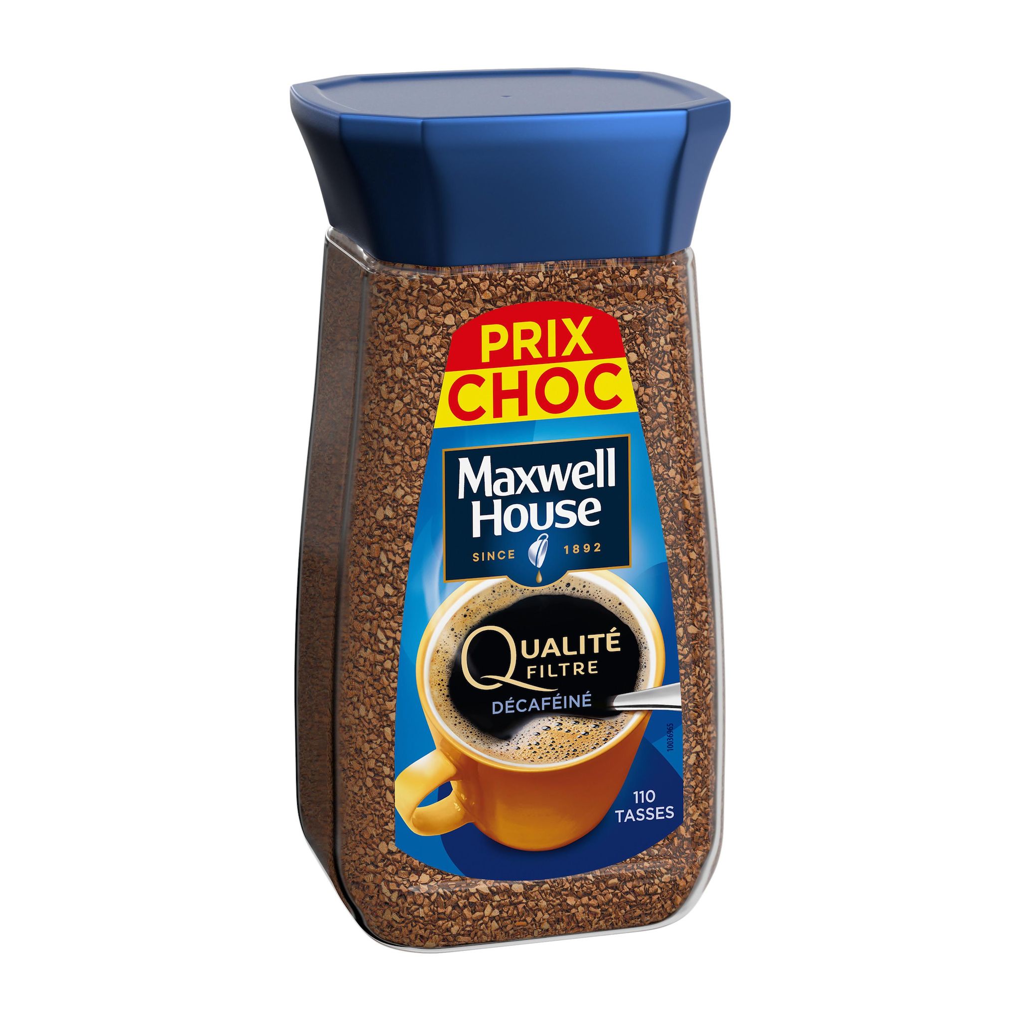 Voir la diapositive 3 : MAXWELL HOUSE Café soluble qualité filtre décaféiné 110 tasses 200g