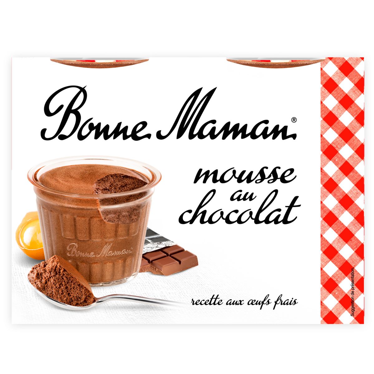 BONNE MAMAN Mousse au chocolat aux œufs frais 4x50g