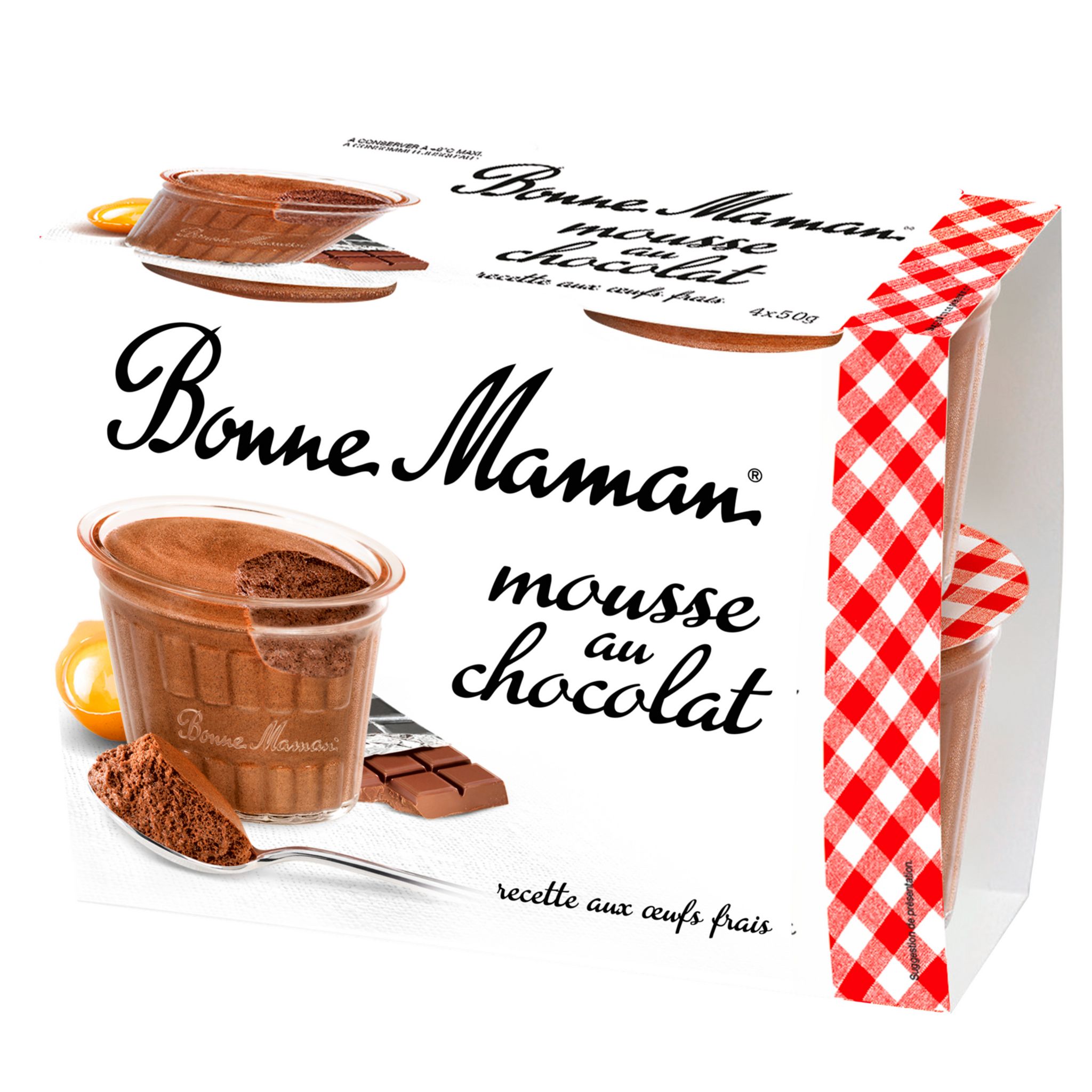 Voir la diapositive 3 : BONNE MAMAN Mousse au chocolat aux œufs frais 4x50g