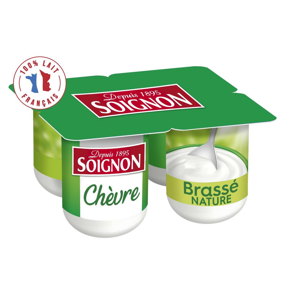 SOIGNON Yaourt brassé au lait de chèvre nature 4x110g