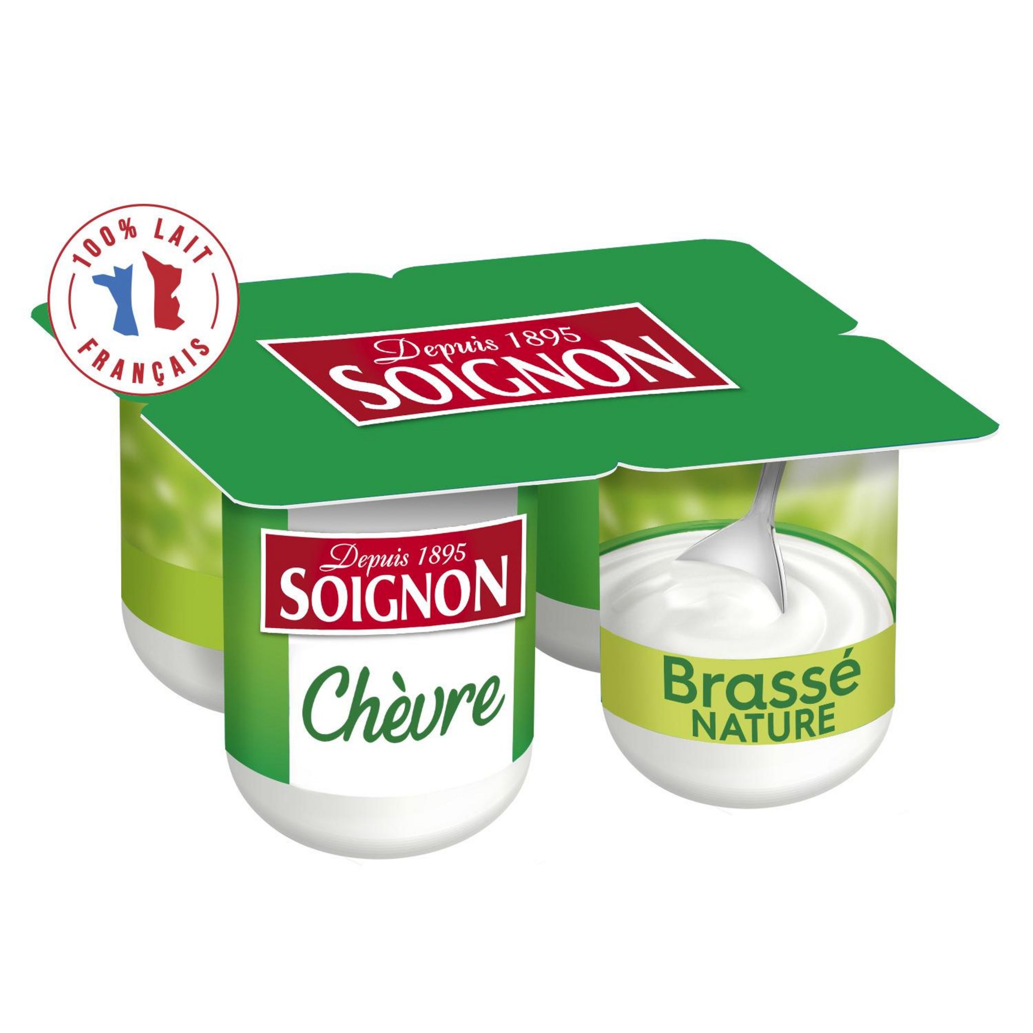 Voir la diapositive 2 : SOIGNON Yaourt brassé nature au lait de chèvre 4x110g