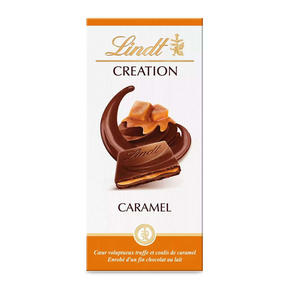 LINDT Création tablette de chocolat au lait caramel 1 pièce 150g