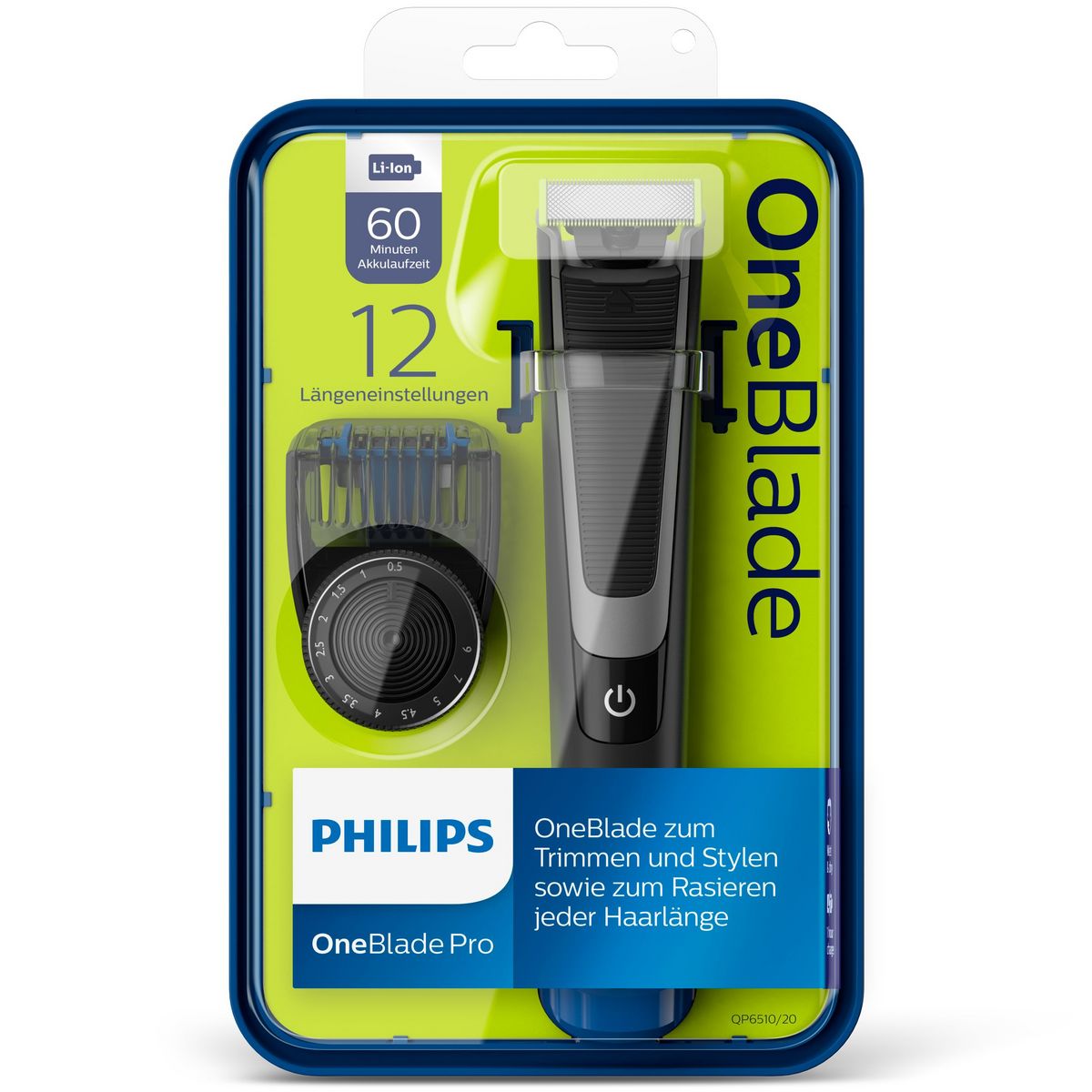 PHILIPS Tondeuse barbe sans fil QP6510/20 OneBlade Pro - Noir