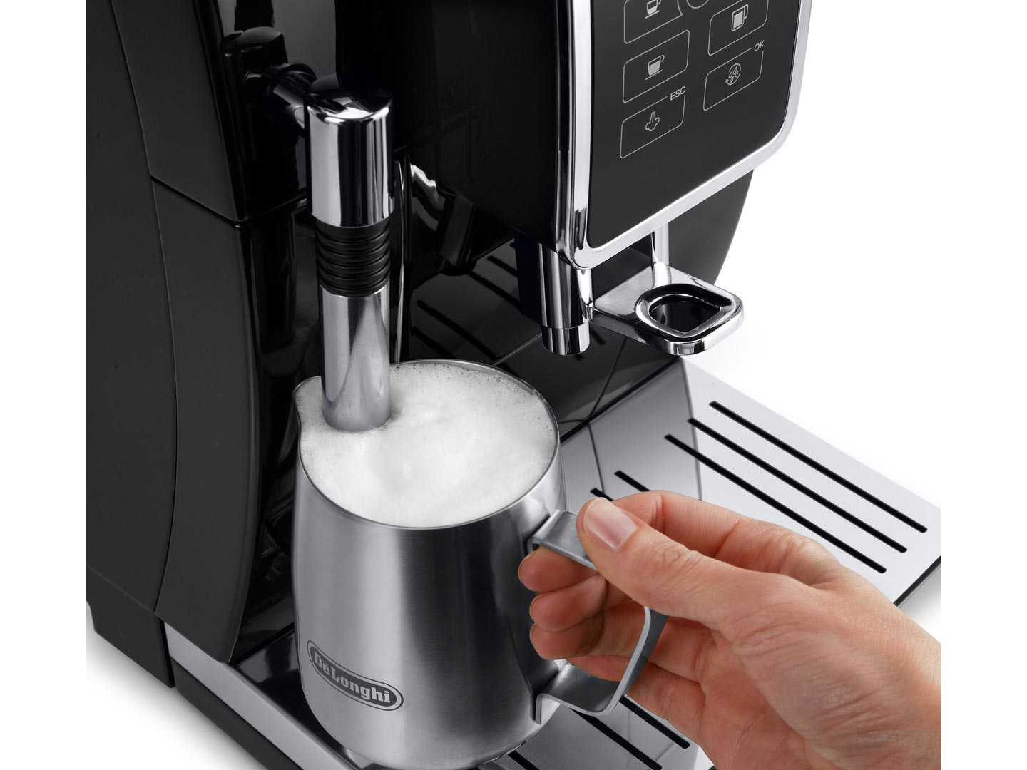 Voir la diapositive 3 : DELONGHI Machine à café expresso avec broyeur FEB 35.15.B Dinamica - Noir