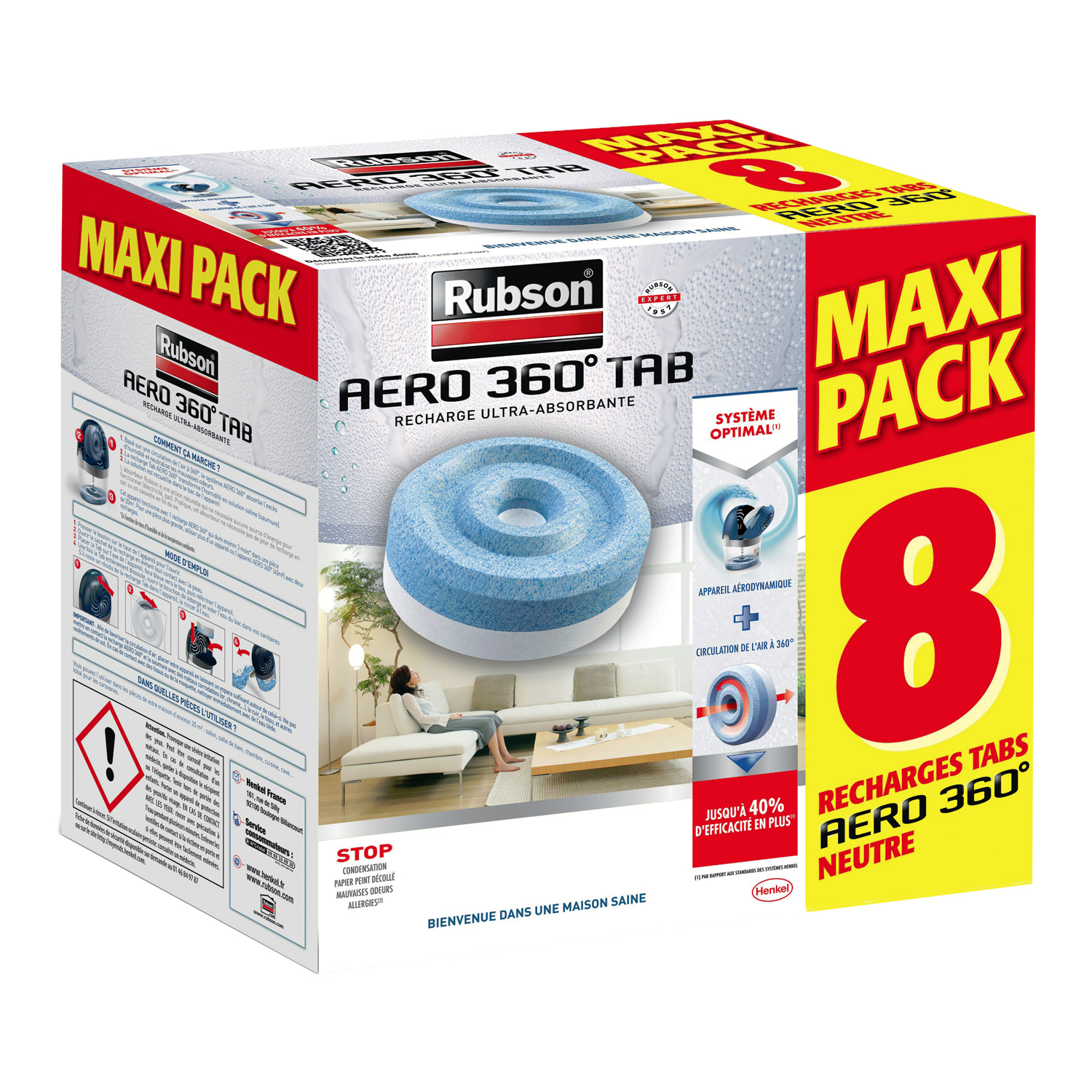 Voir la diapositive 2 : RUBSON Recharges ultra absorbantes aero 360°