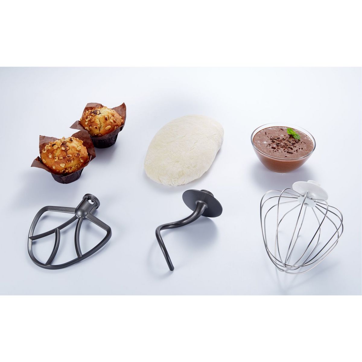 QILIVE Robot pâtissier multifonction avec hachoir Q.5101 - Blanc