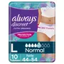 ALWAYS Discreet culottes incontinence normal taille L 10 culottes