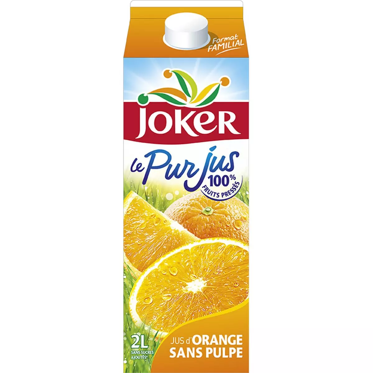 JOKER Pur jus d'orange sans pulpe 2l