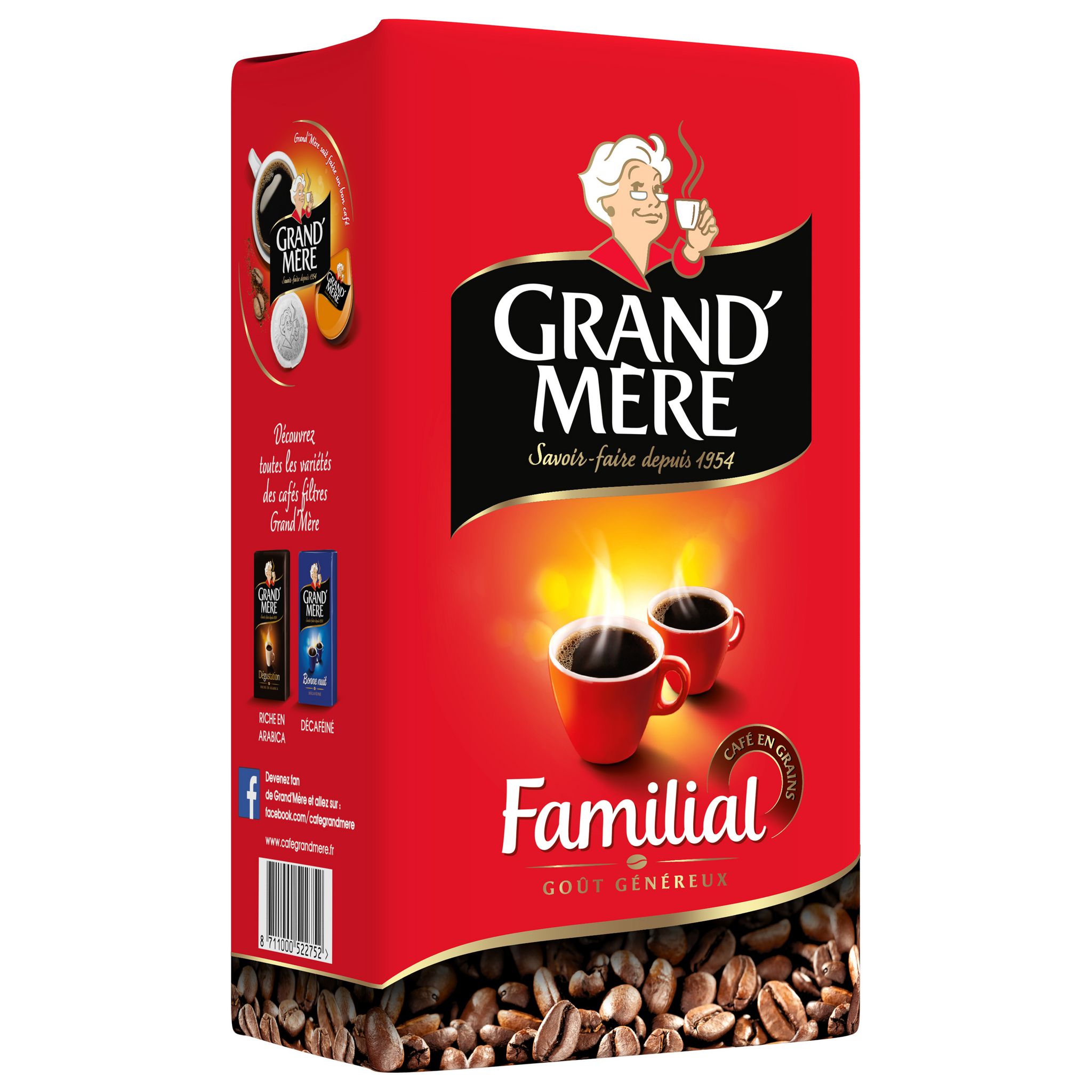 Voir la diapositive 3 : GRAND'MERE Café en grains familial 1kg