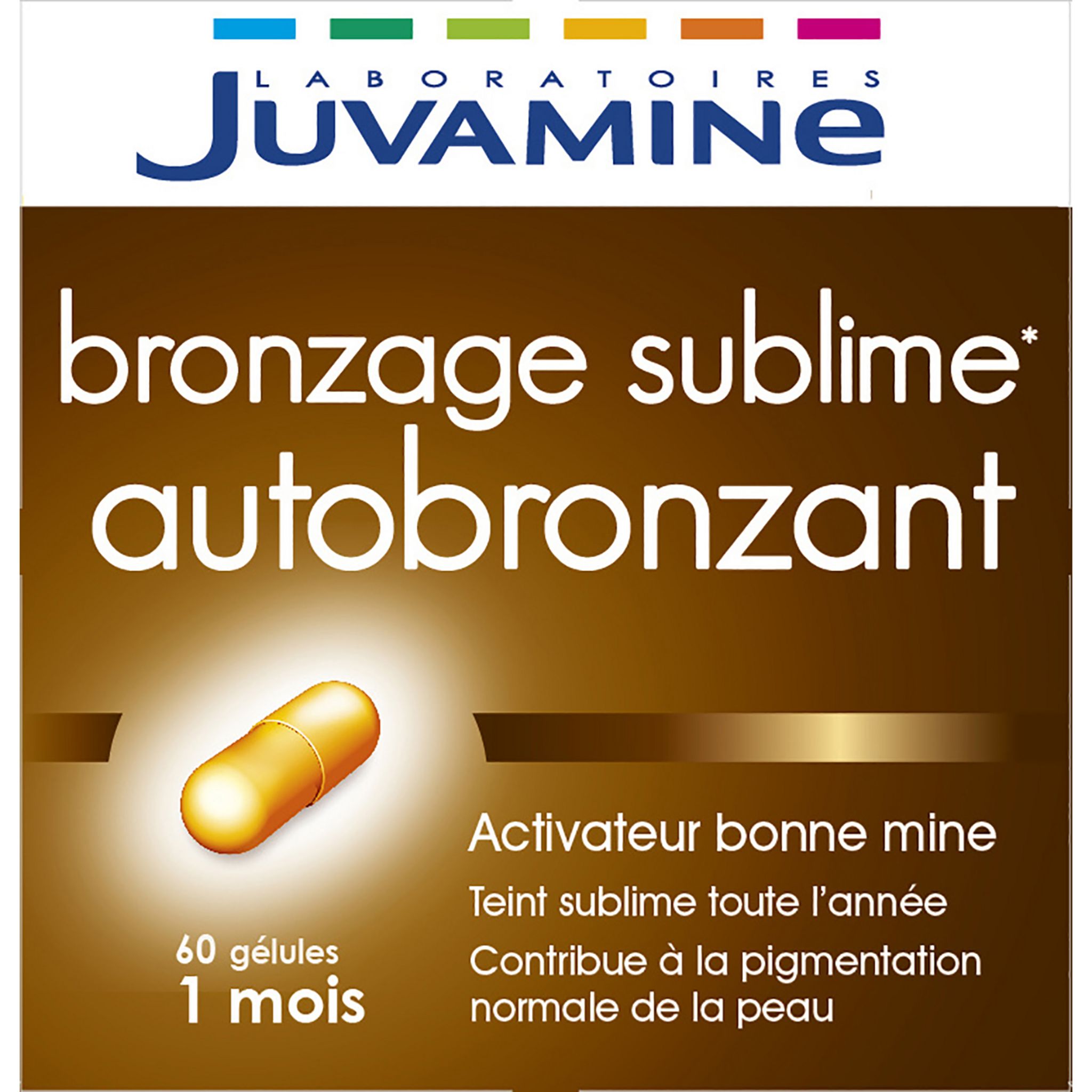 Voir la diapositive 2 : JUVAMINE Auto bronzant activateur bonne mine 60 gélules 20g