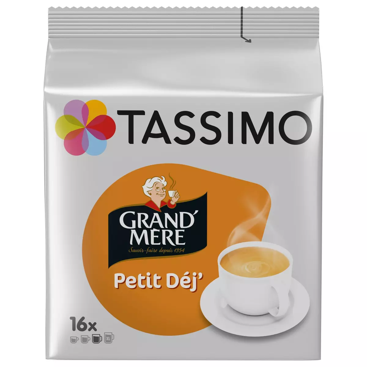 TASSIMO Dosettes de café Grand'Mère petit déj' 16 dosettes 133g